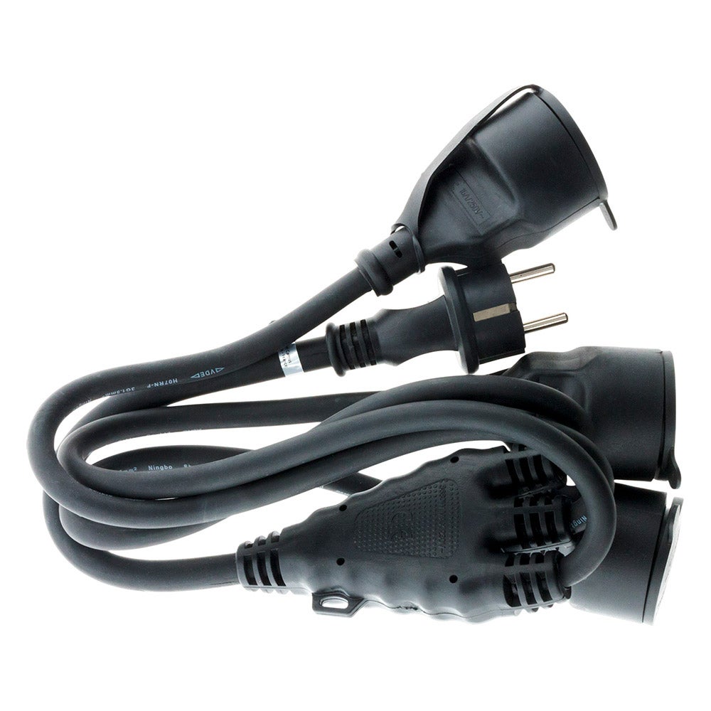 Prolongateur à triple tête pour chantier HO7RN-F 16A 3G1,5mm² - Noir 1m - Zenitech - 6