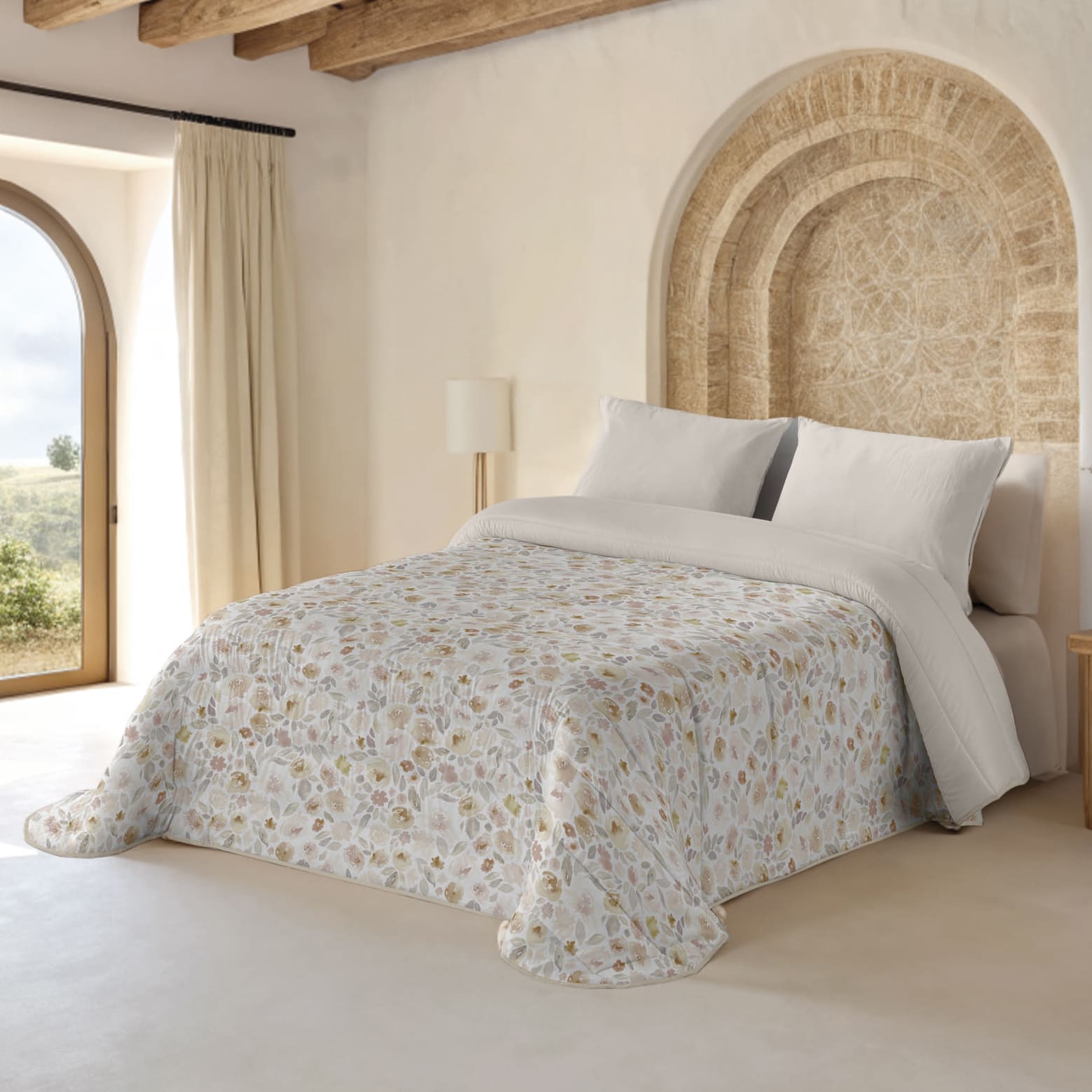 Naturals , Edredón Nórdico Estampado, 100% Poliéster Microfibra, 300 Gr, Cama 180, Clara , Leroy Merlin