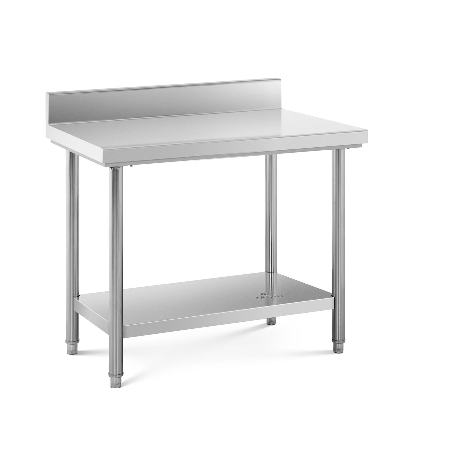 Tavolo Acciaio Inox Con Alzatina Piano Cucina Banco Da Lavoro 100 x 60 ...