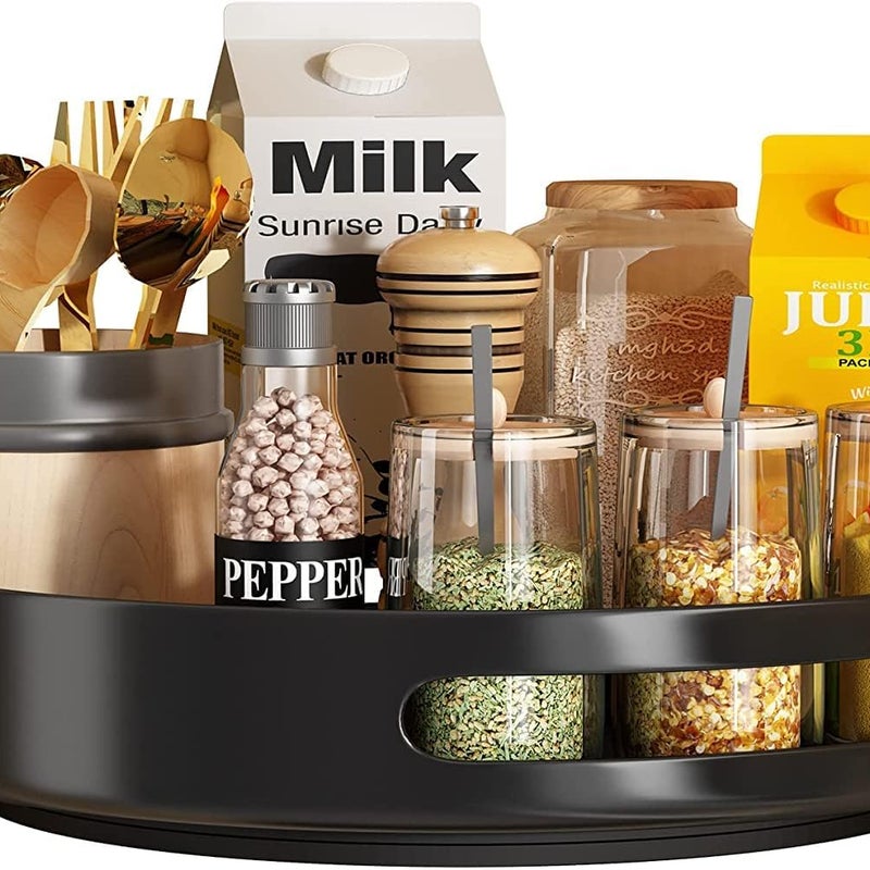 Metalowa, stalowa, obrotowa taca na organizery do szafek, obrotowe półki na przyprawy do spiżarni, 25
