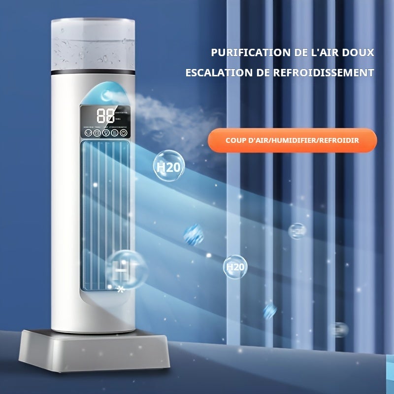 Ventilateur tour USB silencieux, grand angle d'inclinaison de 120°, humidification pour chambre, bureau, maison - 8