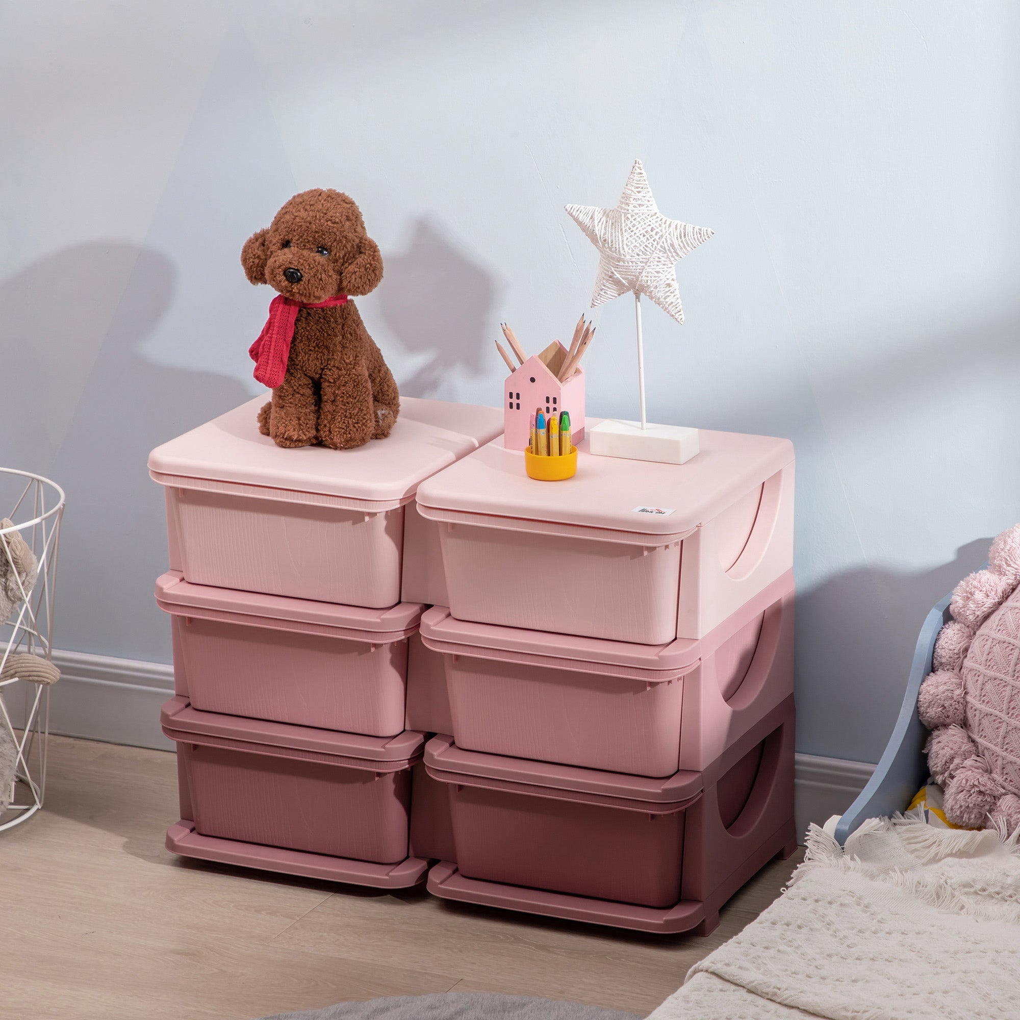 Organizador de Brinquedos HOMCOM PP Rosa 75x37x56.5 cm 311-053V00PK - 2