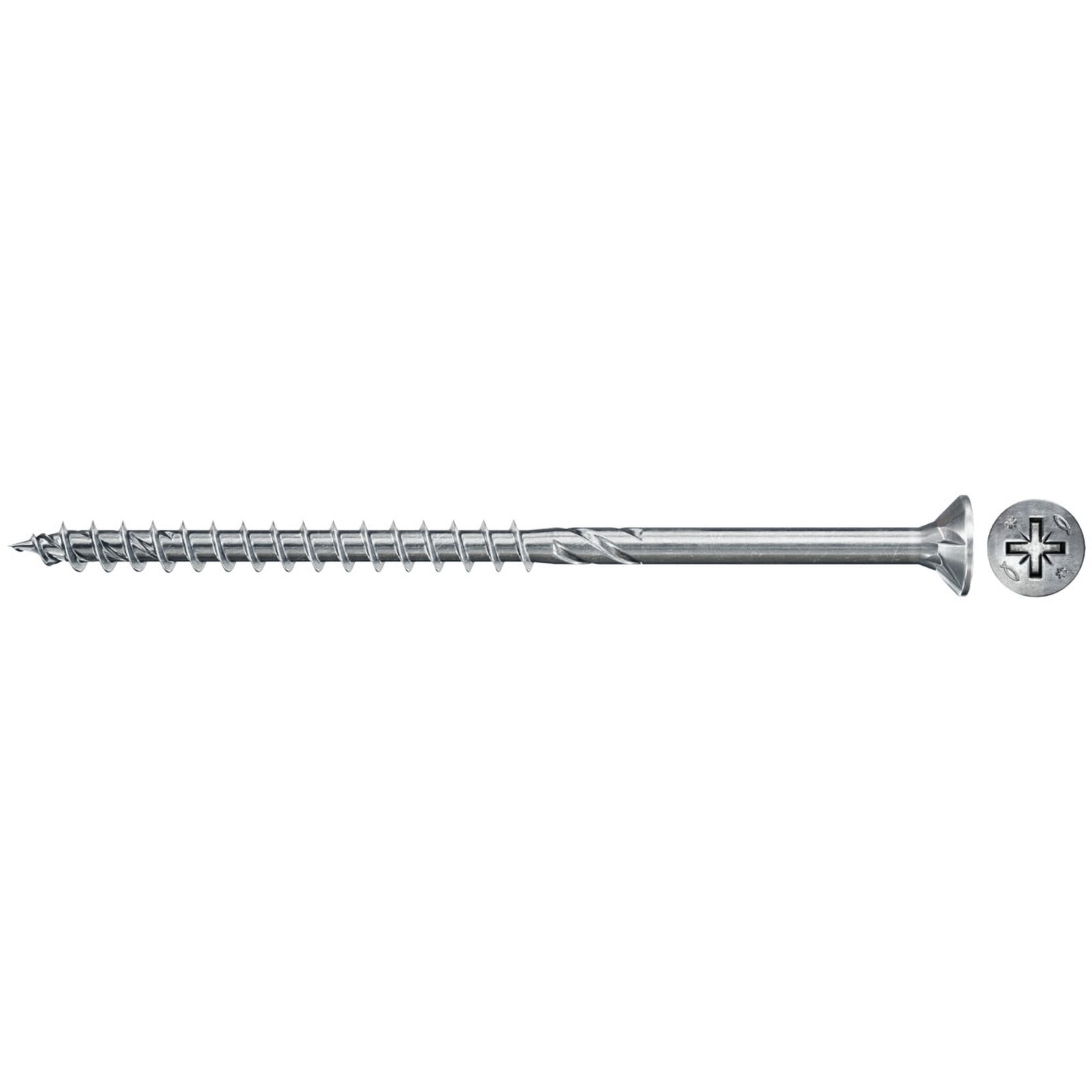 Fischer Viti per Legno o Truciolare a Filetto Parziale, Pozi, Testa Svasata Piana, Blu (Passivato), 3.5 x 35 mm
