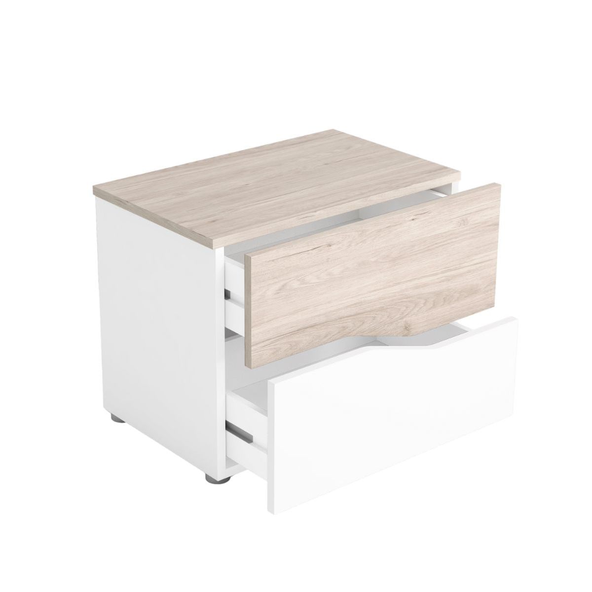 Mesita de noche Cannes 2 cajones blanco/sahara 41,5x53,8x34,8 cm - 4