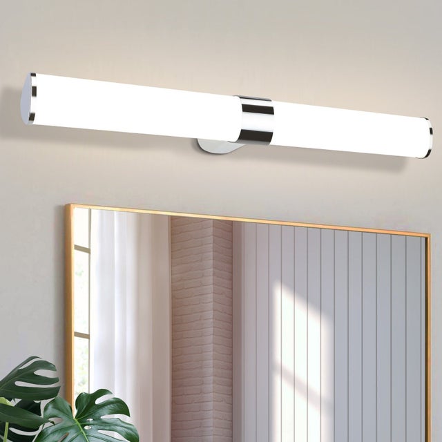 ZMH Lampa Lustrzana LED 60cm Chrom 15W IP44 Wodoodporna 4000K Neutralna Biel Nowoczesna do Łazienki i Piwnicy