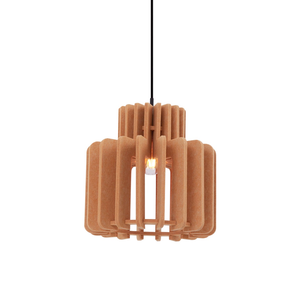 Qazqa retro lampa wisząca z kloszem (1 punkt) - Felt - pomarańczowy, okrągły, max. 15w, kompatybilny z żarówką LED, e27, 31cm