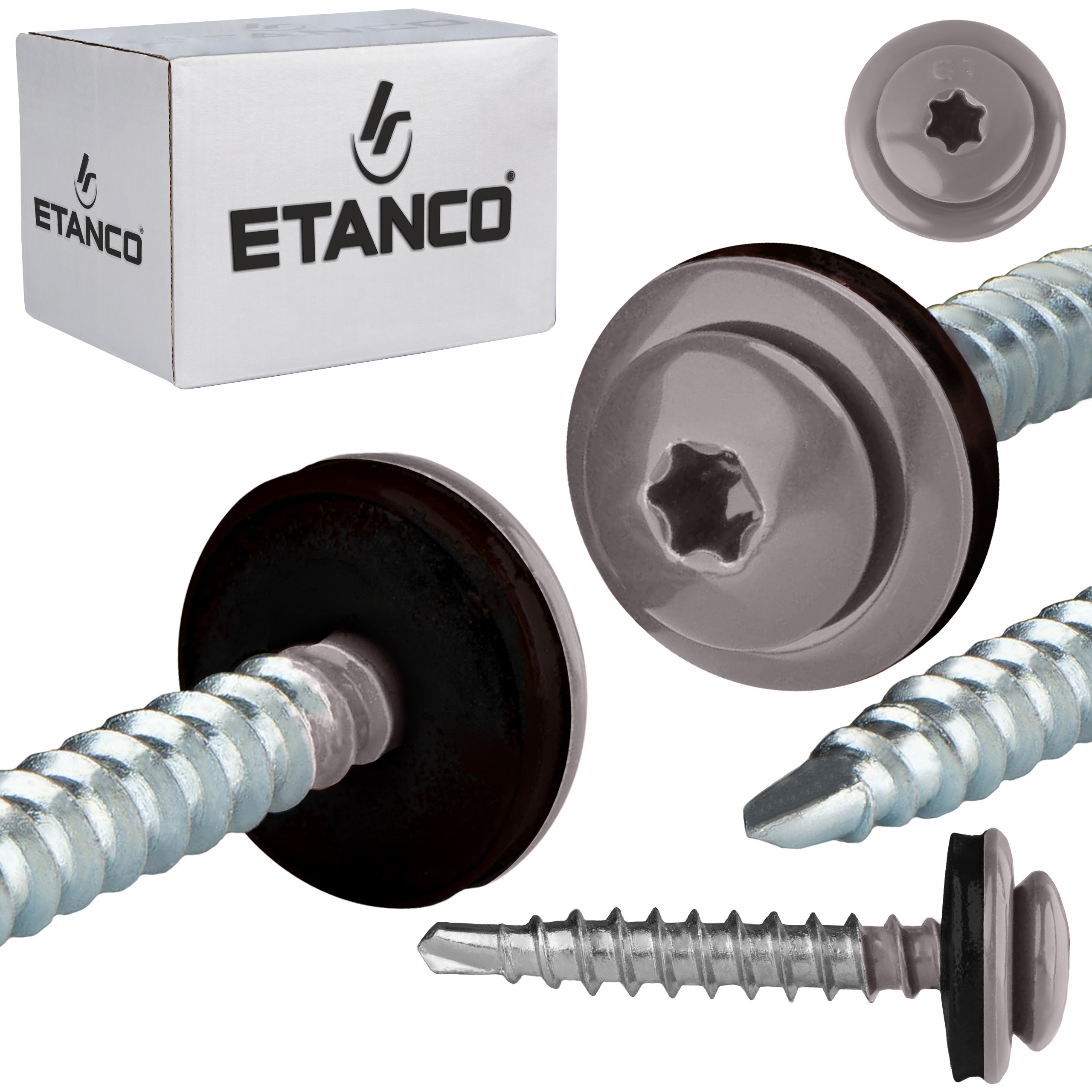 Wkręty farmerskie Etanco GTFP Panhead Lakierowane RAL 9007 4,8x35 mm 250szt