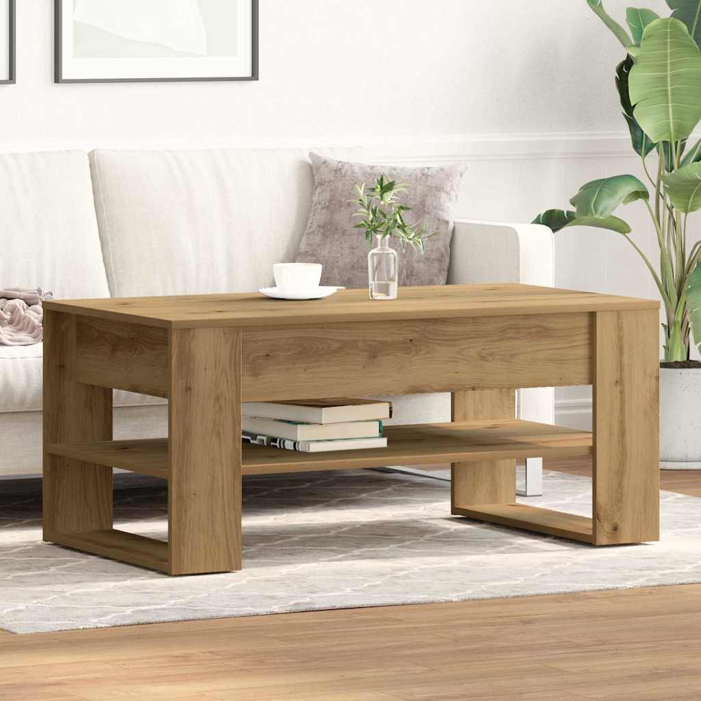 Hallowood Furniture Table Basse Chêne Waverly - Table D'Appoint Compacte Salon Bois Massif