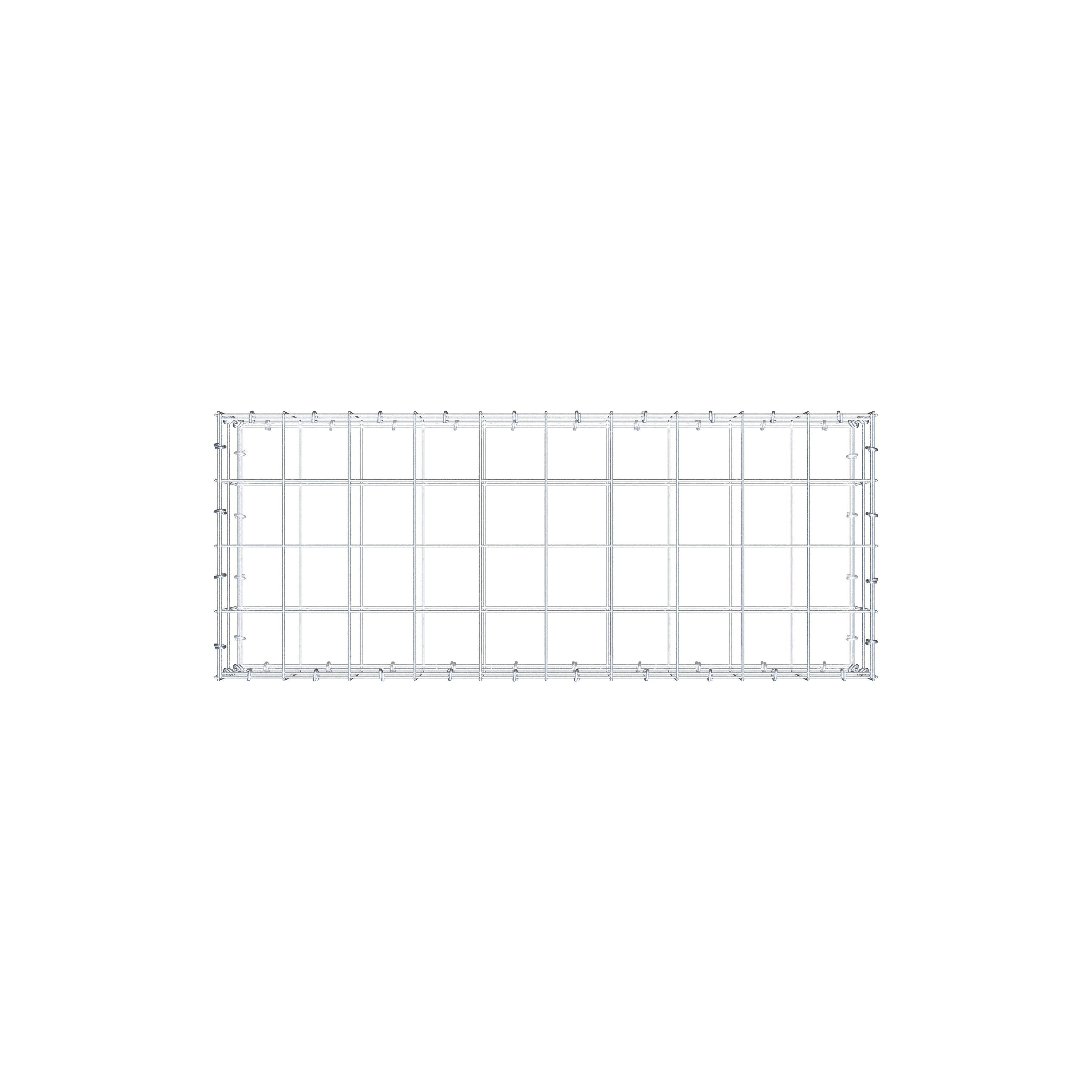 Gavión de acero galvanizado 100x20x40cm (LxAxP), malla 10 x 10cm, Anillo en C, jaula metálica para muro o jardín - 9