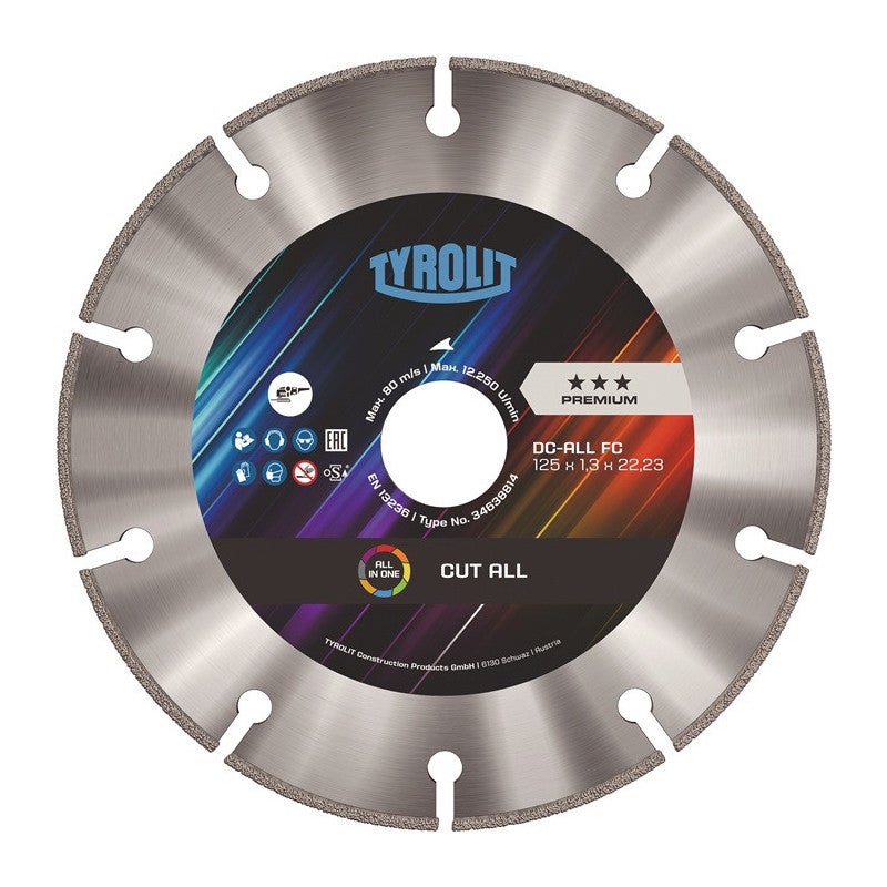 Tarcza diamentowa DC ALL FASTCUT śr.125mm otw.22,23mm wys.segmentu 10mm szer.segmentu 1,8mm