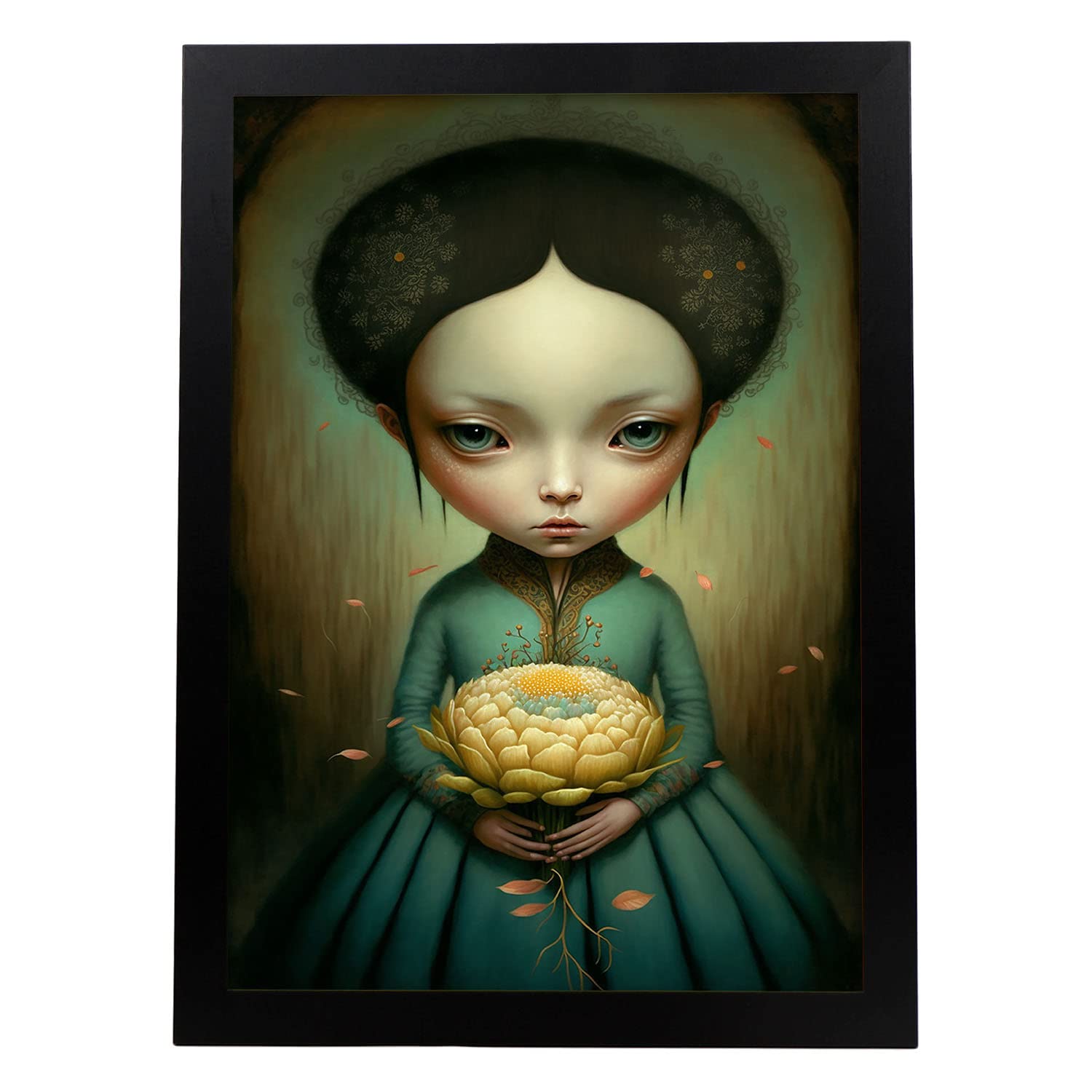 Nacnic poster presente en estilo surrealismo cinematográfico ilustraciones y grabados de historieta abstracta y artística para a3 marco negro