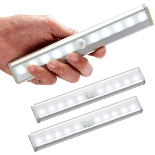 GOODEA 3 Pcs Lampe De Placard LED Rechargeable 18cm - Détecteur Mouvement - Lumière Armoire Sans Fil 8000K Pour Cuisine, Escalier, Camping