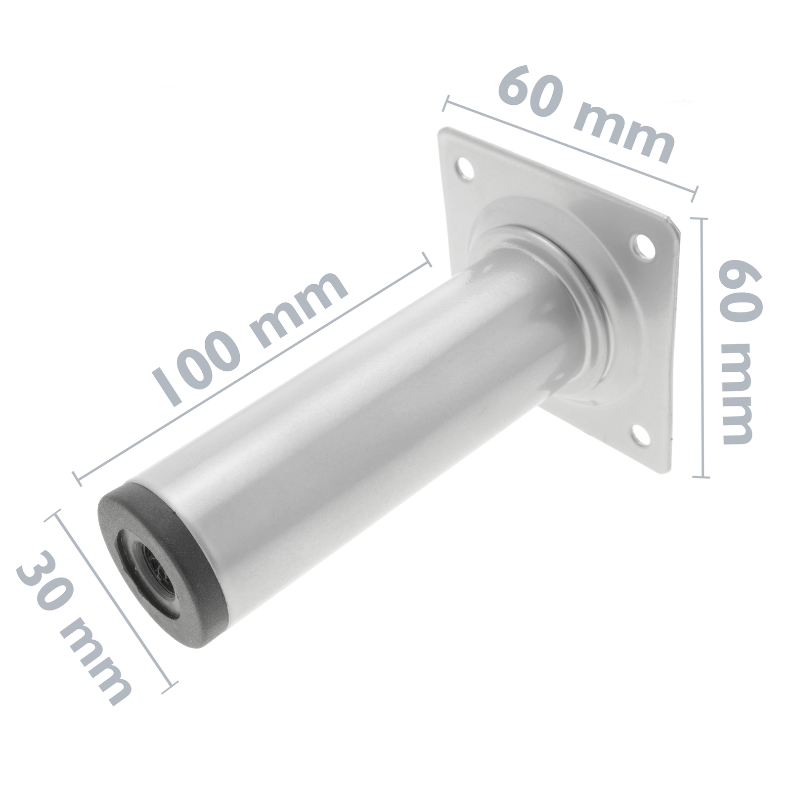 Gambe Per Mobili In Acciaio Inox - 4 Pezzi Regolabili 10-20 Cm - Per Divani, Tavoli E Armadi - Base Antiscivolo - Foto 3