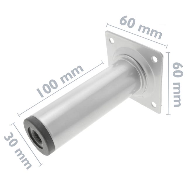 Gambe Per Mobili In Acciaio Inox - 4 Pezzi Regolabili 10-20 Cm - Per Divani, Tavoli E Armadi - Base Antiscivolo - Foto 3