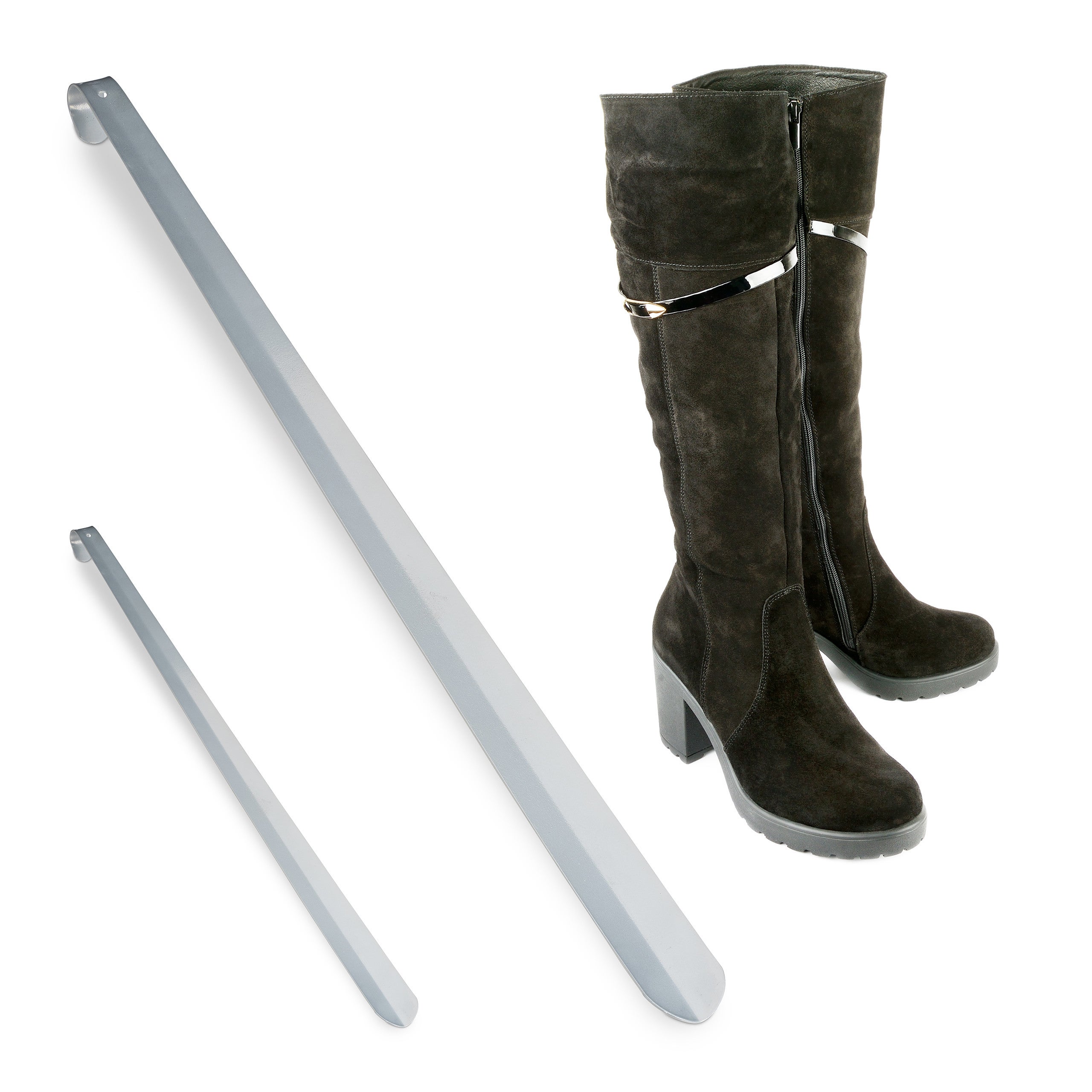 Calzascarpe In Metallo Relaxdays - 2 Pezzi, L60cm, Nero, Con Manico