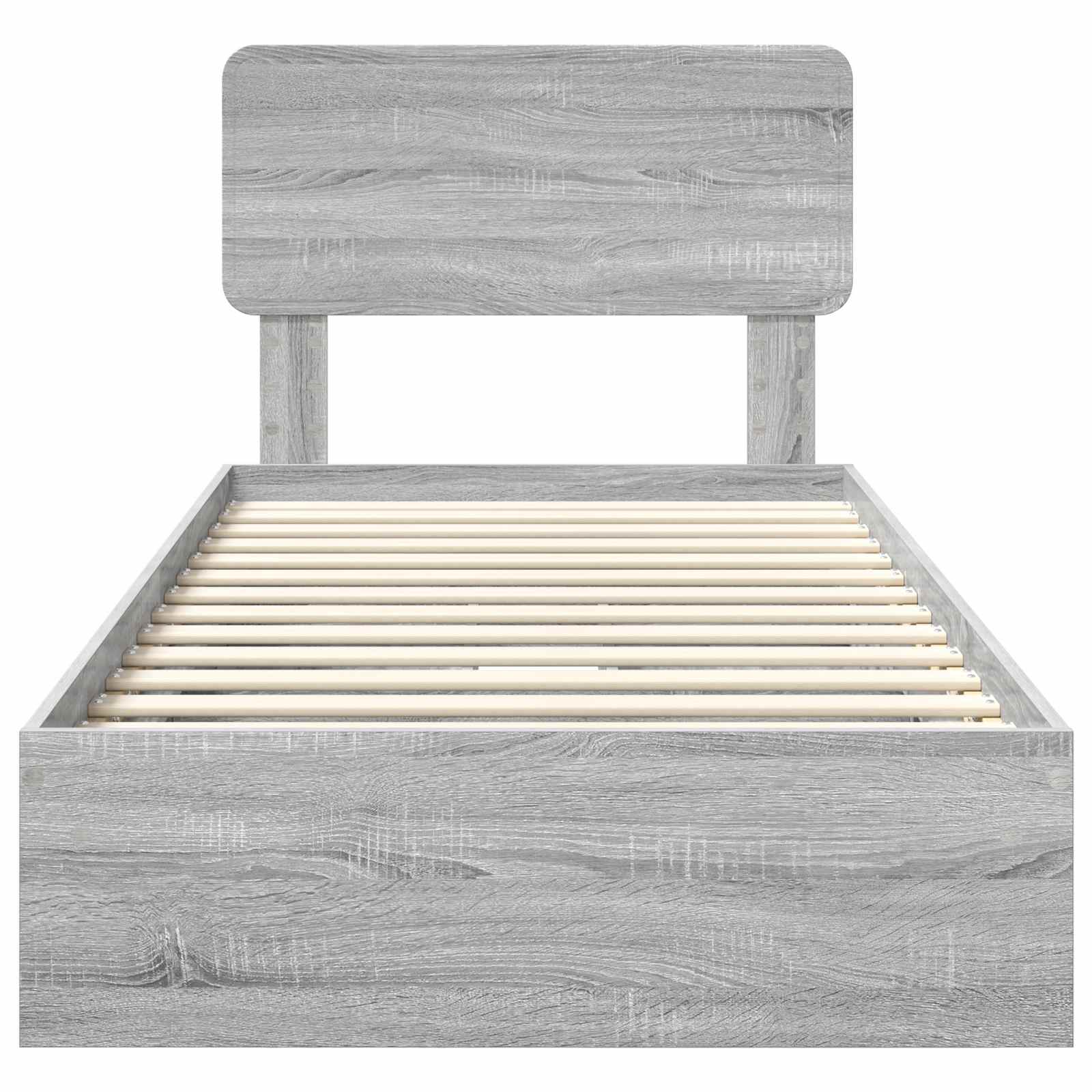 Lit de rangement Gris 90 x 200 cm Panneau de bois - 8