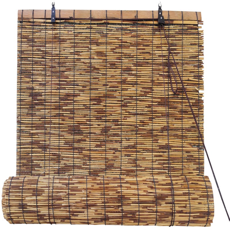 Tenda A Rullo In Bambù Naturale STORESBASIC – 90x175 Cm, Marrone, Controllo Luce, Protezione UV, Per Finestre E Porte