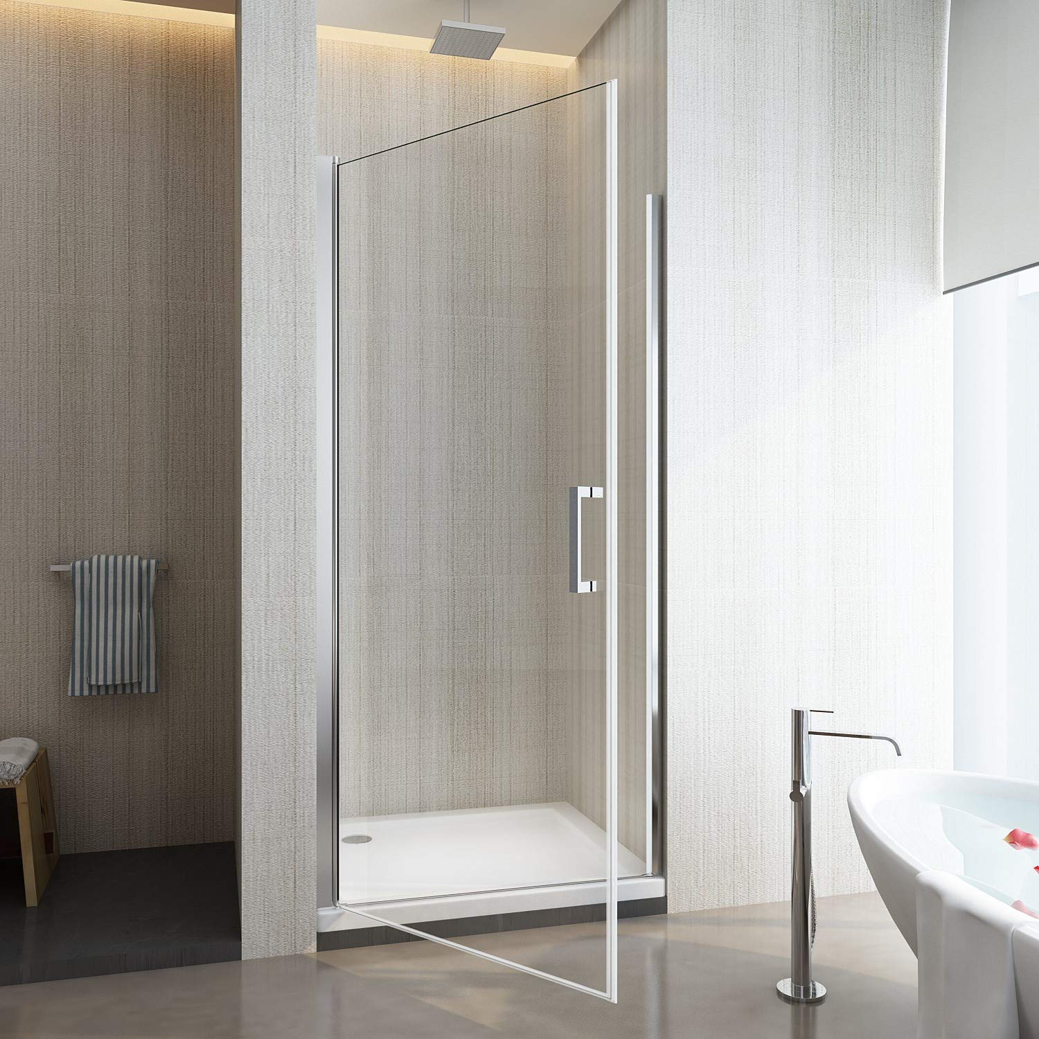 Parete Doccia Battente In Nicchia Vetro 8 mm Easy-clean Reversibile 69-73 H 200 cm - 3