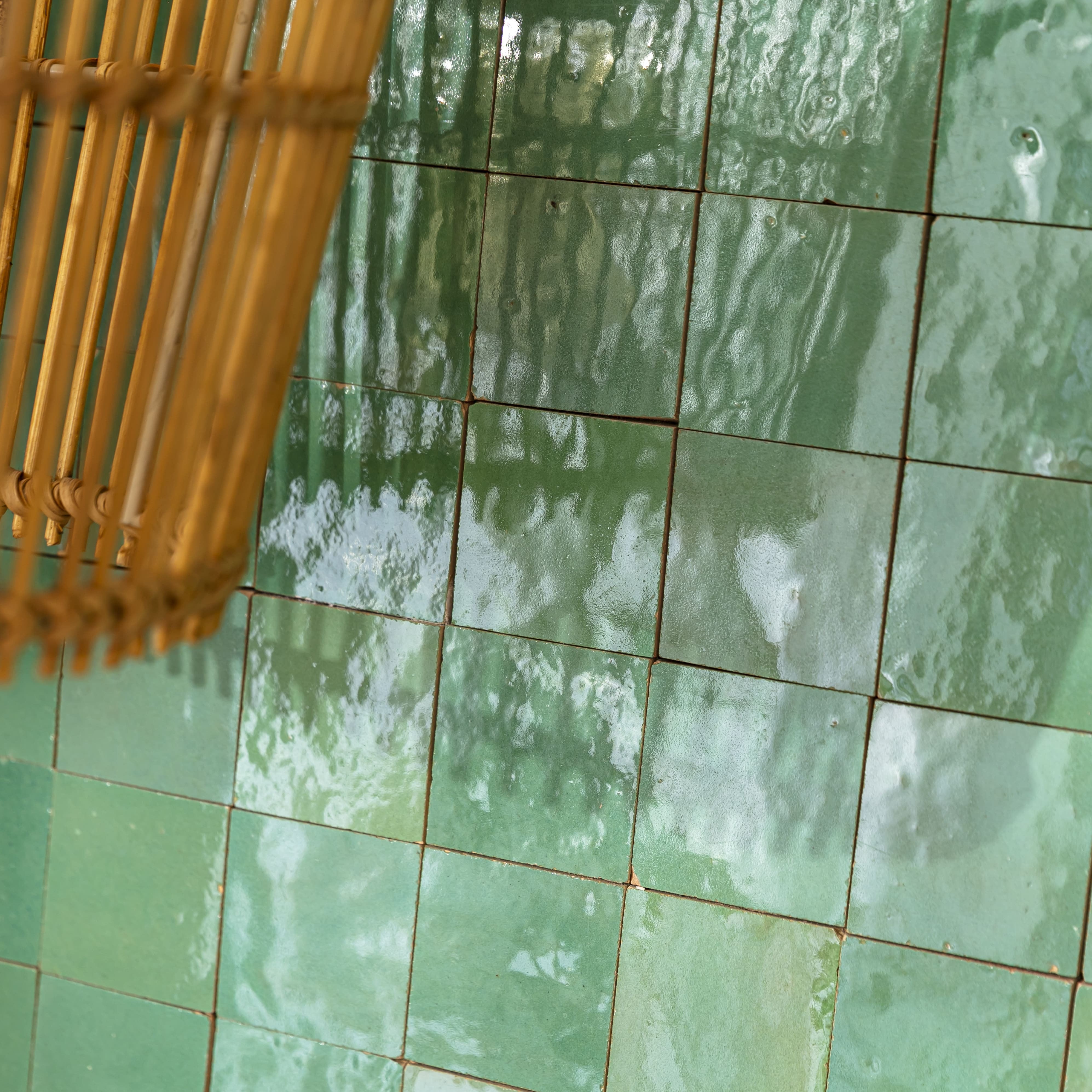 Carrelage Zellige Marocain Vert d'eau 5x5 cm (vendu par plaque de 30x30 cm soit 0,09 m²) - RO'MA NATURE - 4