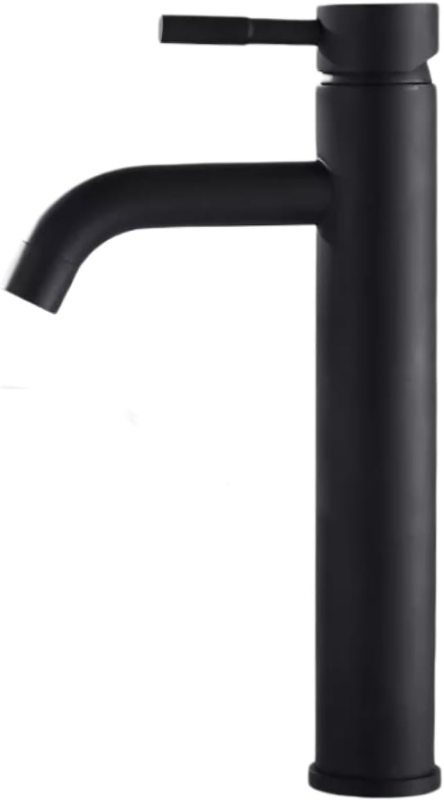Decaura Robinet noir salle de bain, mitigeur lavabo noir vasque à poser Haut robinet Chaud et Froid avec Bec hauteur
