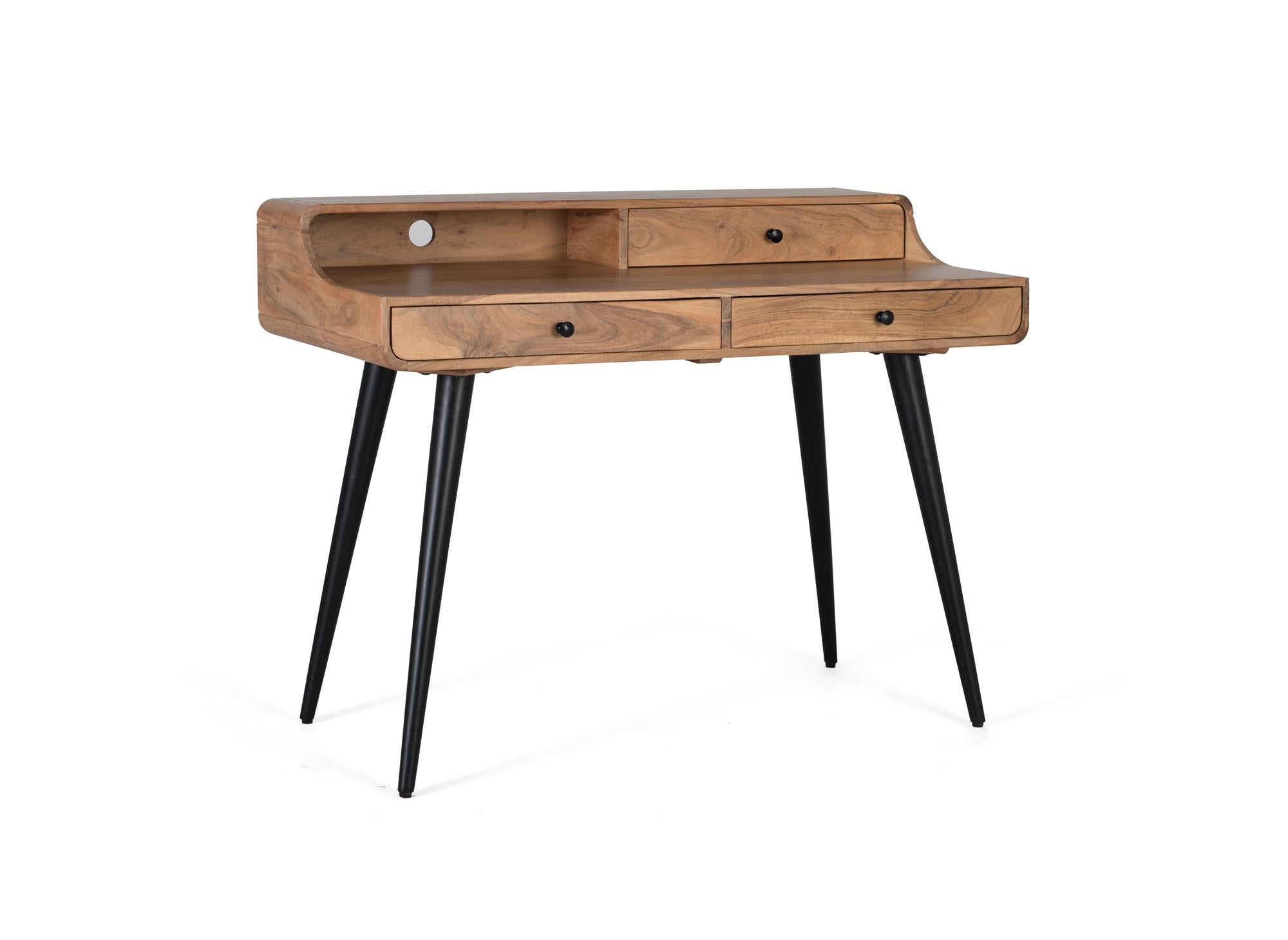 Bureau en bois d'acacia et metal