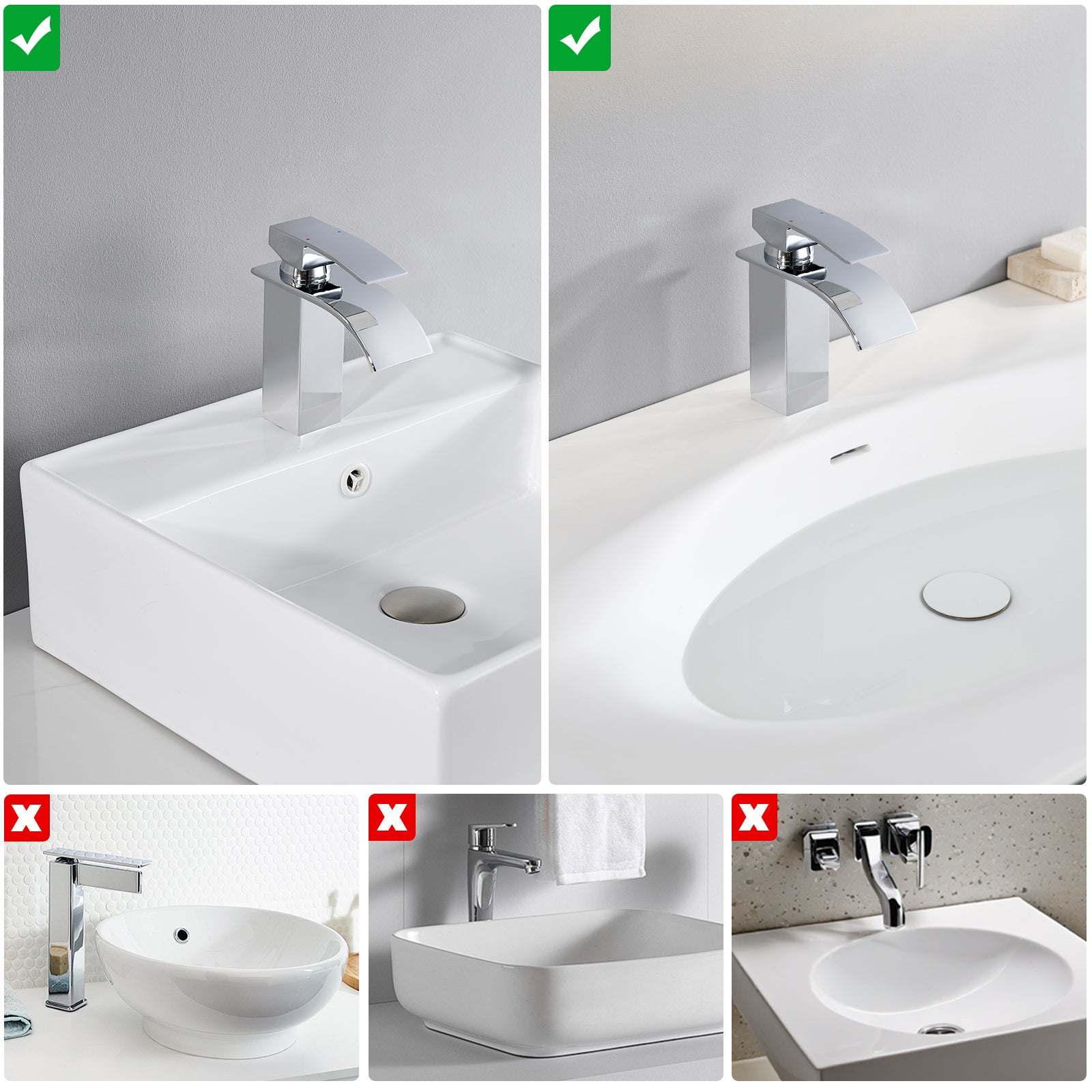 Cecipa Max Grifo de baño mezclador de un solo orificio, grifo para lavabo en cascada - 4