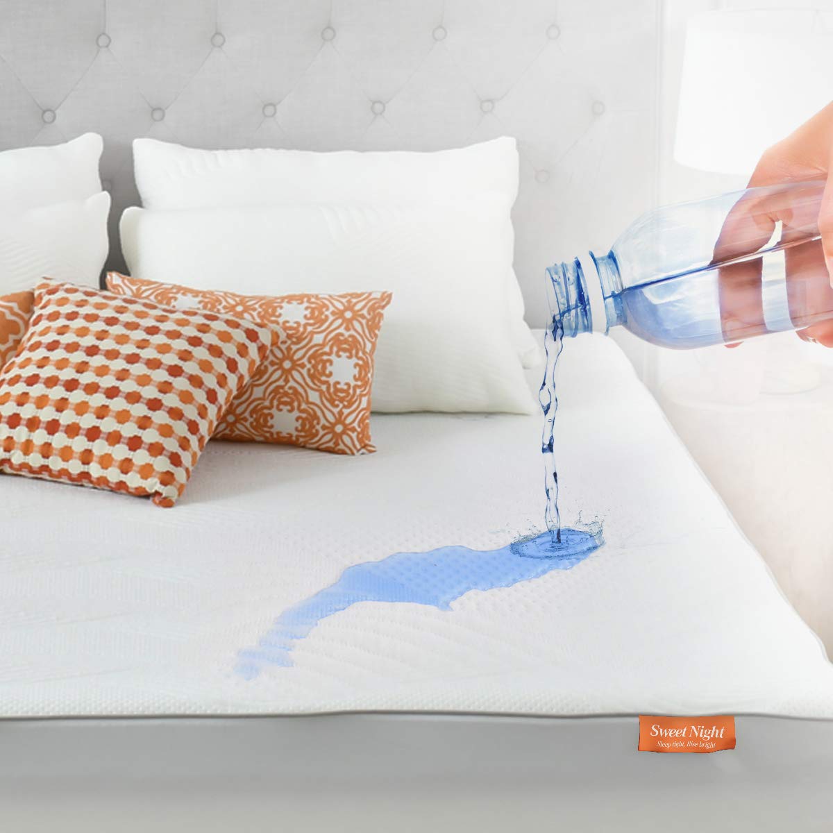 Sweetnight - coprimaterasso per letto, 100% coprimaterasso impermeabile, oeko - tex 100 in bambù cotone, trapuntato, angoli extra profondi da 40 cm,