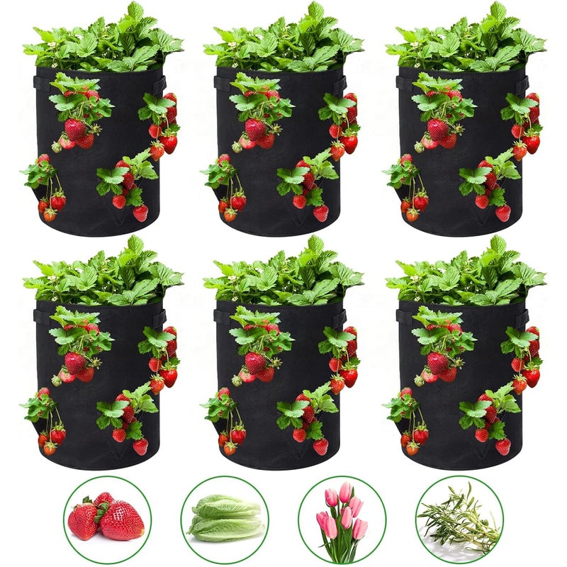 Worek do sadzenia 25*30 cm, 6 sztuk, filcowy worek do rozsady 5 galonów, wiadro do sadzenia, łatwy do przesadzania, uprawa rolna