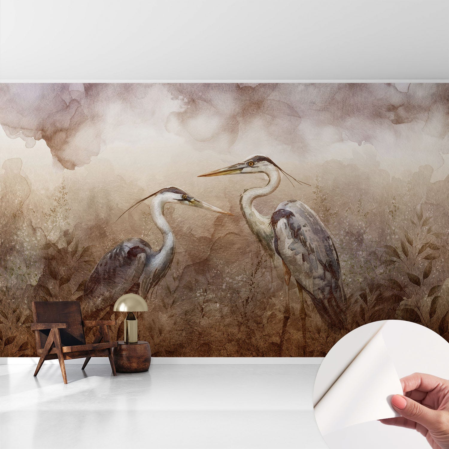 Papier peint adhésif mural design chic tendance 416x254 cm - Oiseaux ...