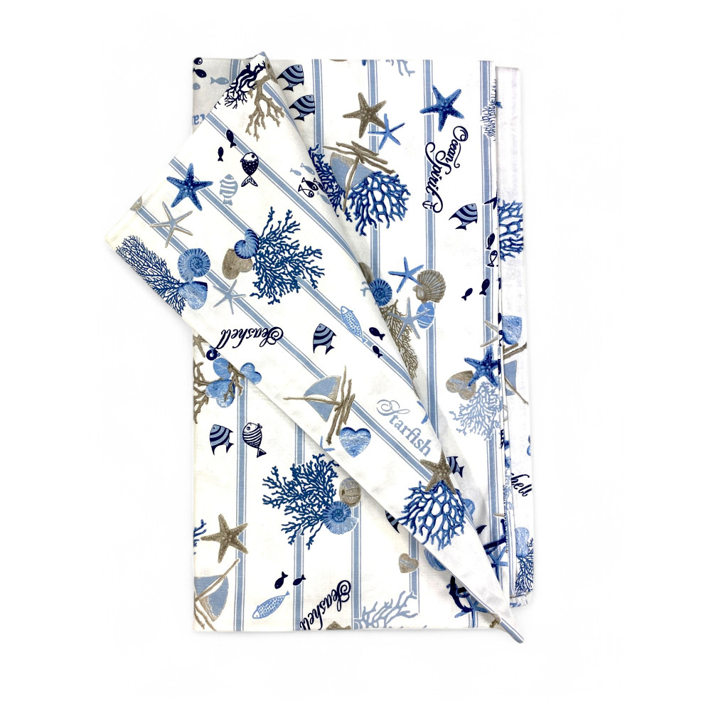 Tovaglia in Cotone Sissi Mare e Riga – Stile Marinaro – Made in Italy – Lavabile Cm. 140x180 x6 persone - 5