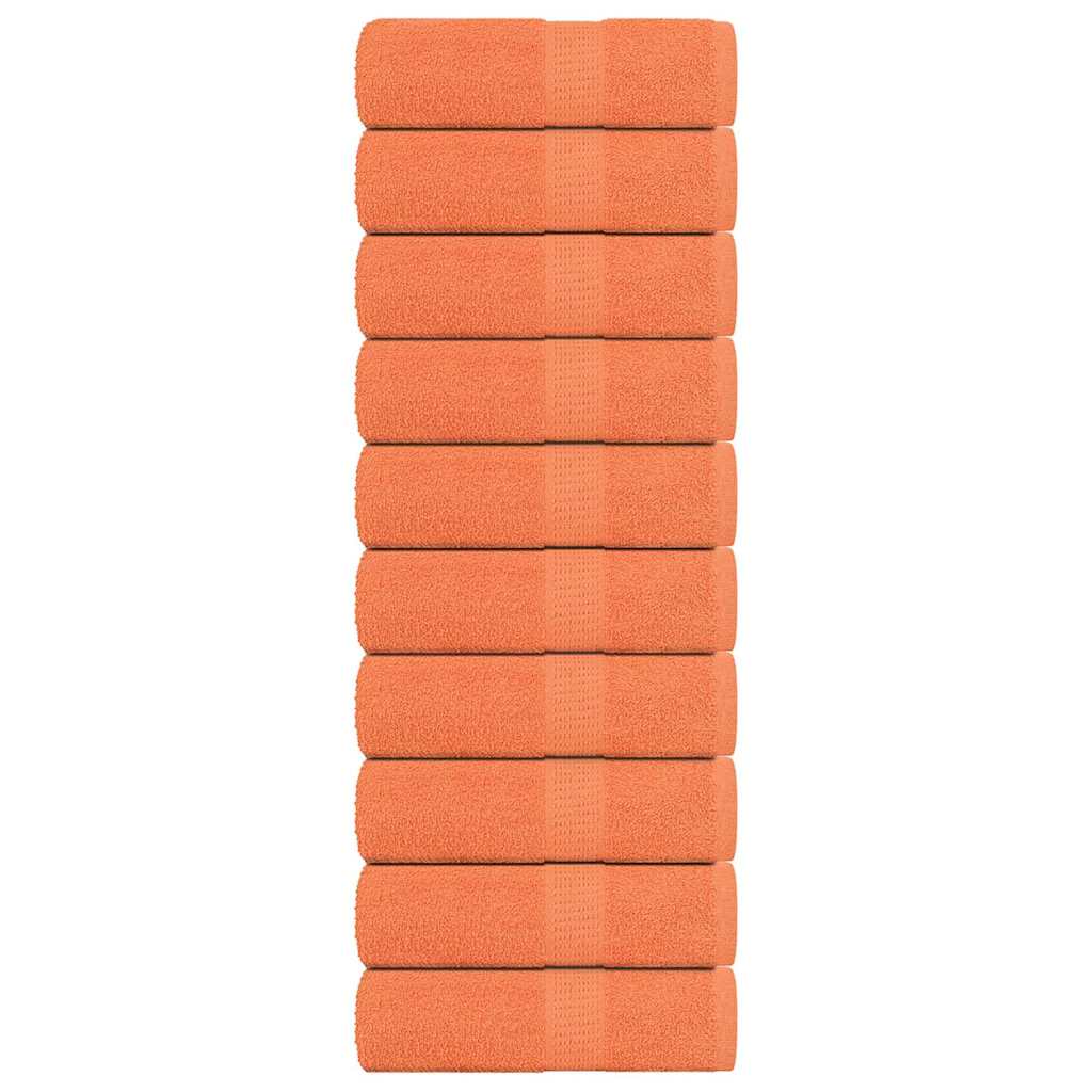 Serviettes de visage 10 pcs orange 30x30 cm 360 g m2 100 coton leroy