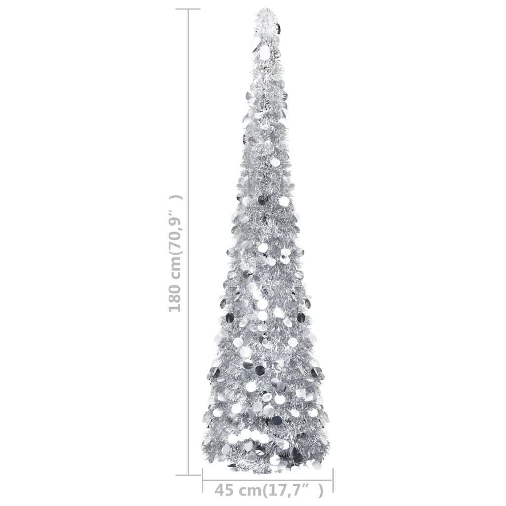 Maison Exclusive - Albero di Natale Artificiale Apribile Argento 180 cm PET - 5