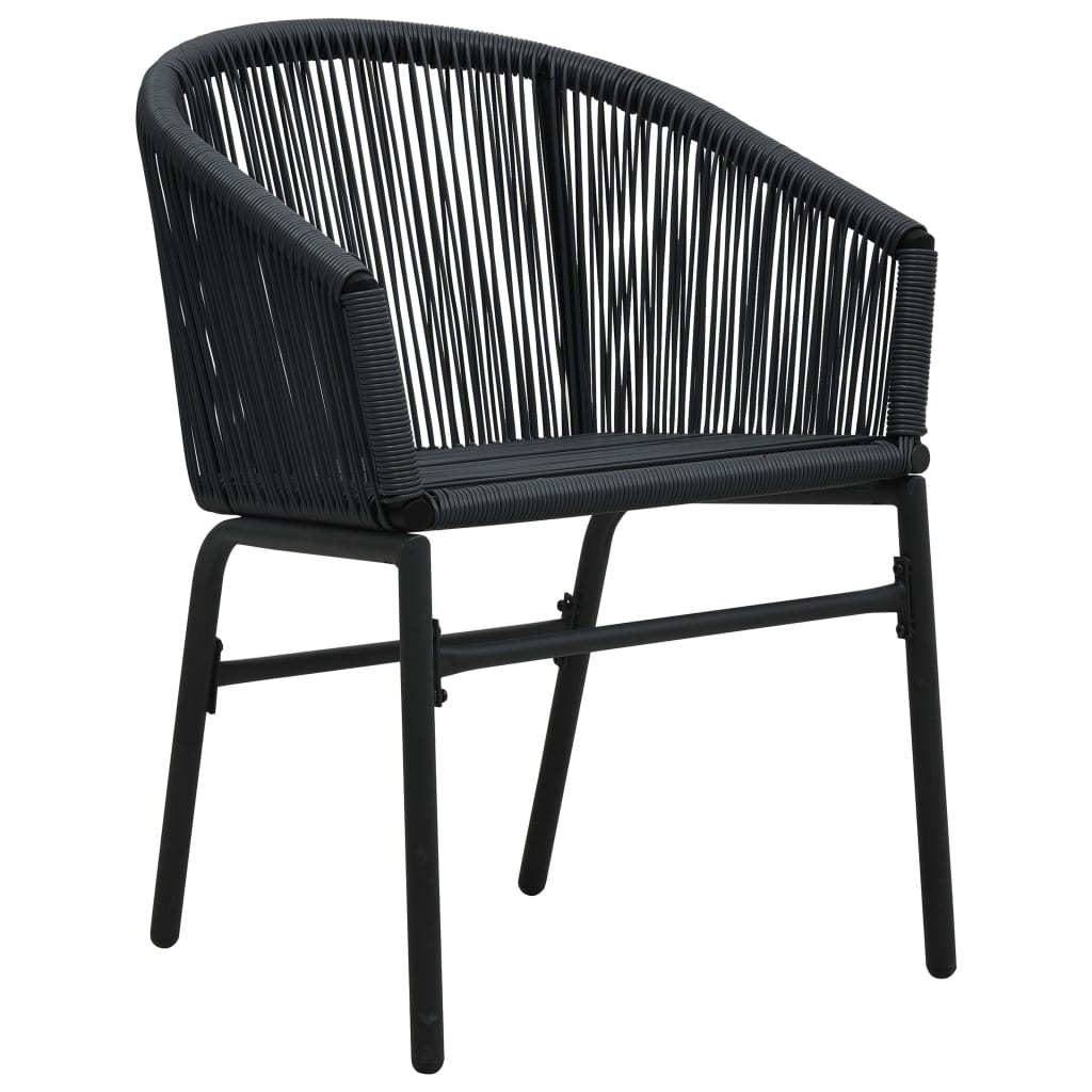 Maison Exclusive - Set da Bistrot 3 pz con Cuscini in Polyrattan Nero - 8
