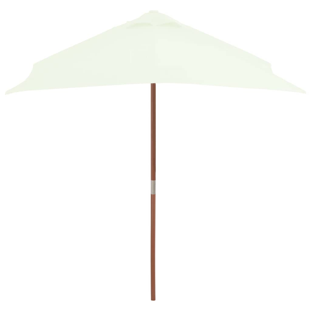 Parasol avec mât en bois 150x200 Sable - 4