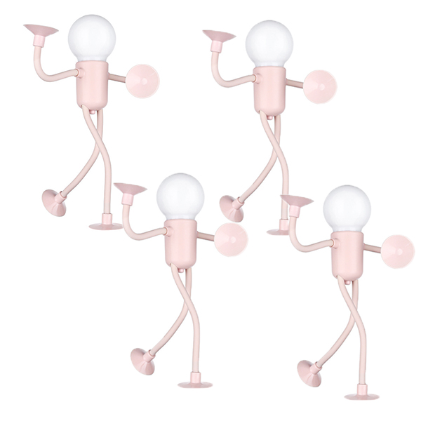 4 sztuki lampki nocnej DIY, lampka biurkowa, różowe światło dekoracyjne, lampka z postacią z kreskówki, zabawki - 170mm * 38mm