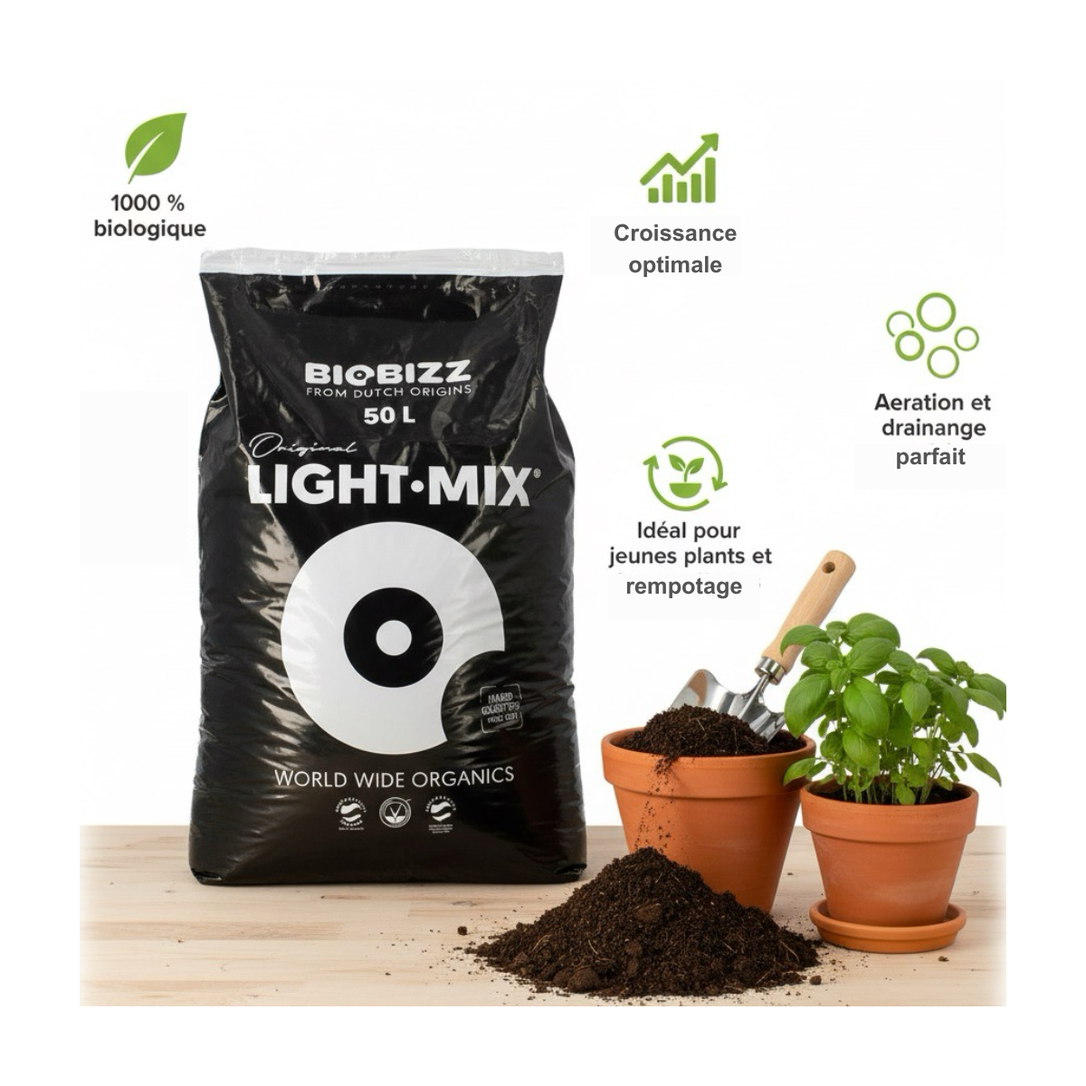 Terreau LIGHT.MIX en sac de 50 litres - BIOBIZZ - 4
