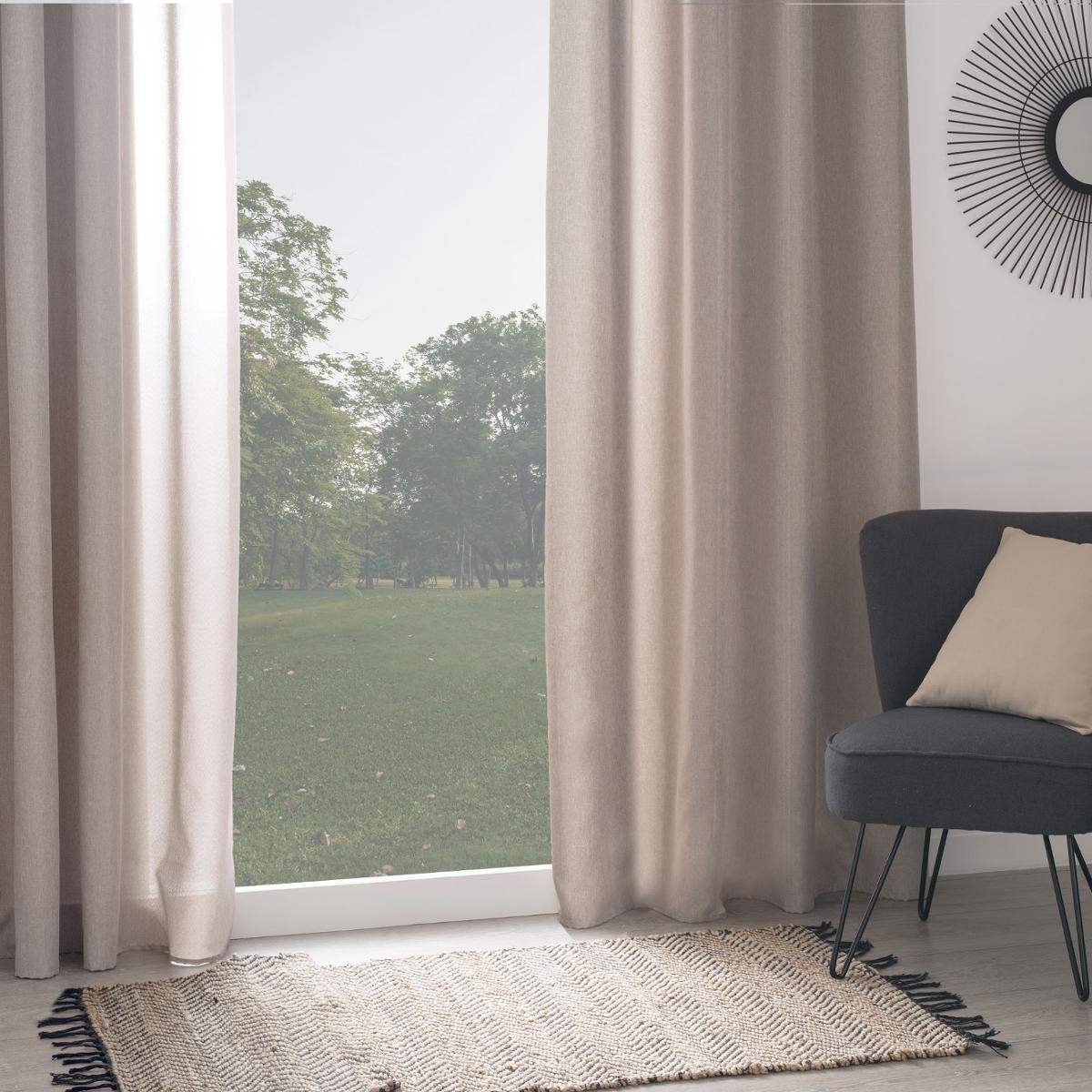 Cortina aislante 'tim' con ojales - lino 140 x 260 cm - atmosphera créateur d'intérieur