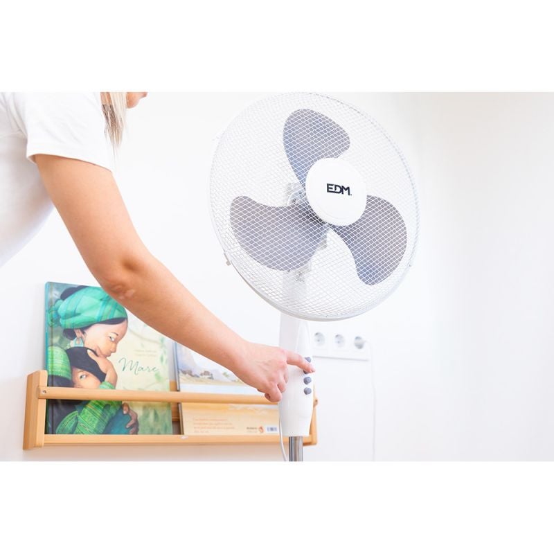 Ventilateur sur pied EDM 45W - 40cm - Blanc 33500 - 5