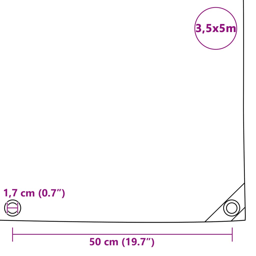 Lona protetora 650 g/m2 3,5x5 m azul - COMFORTXL - 6