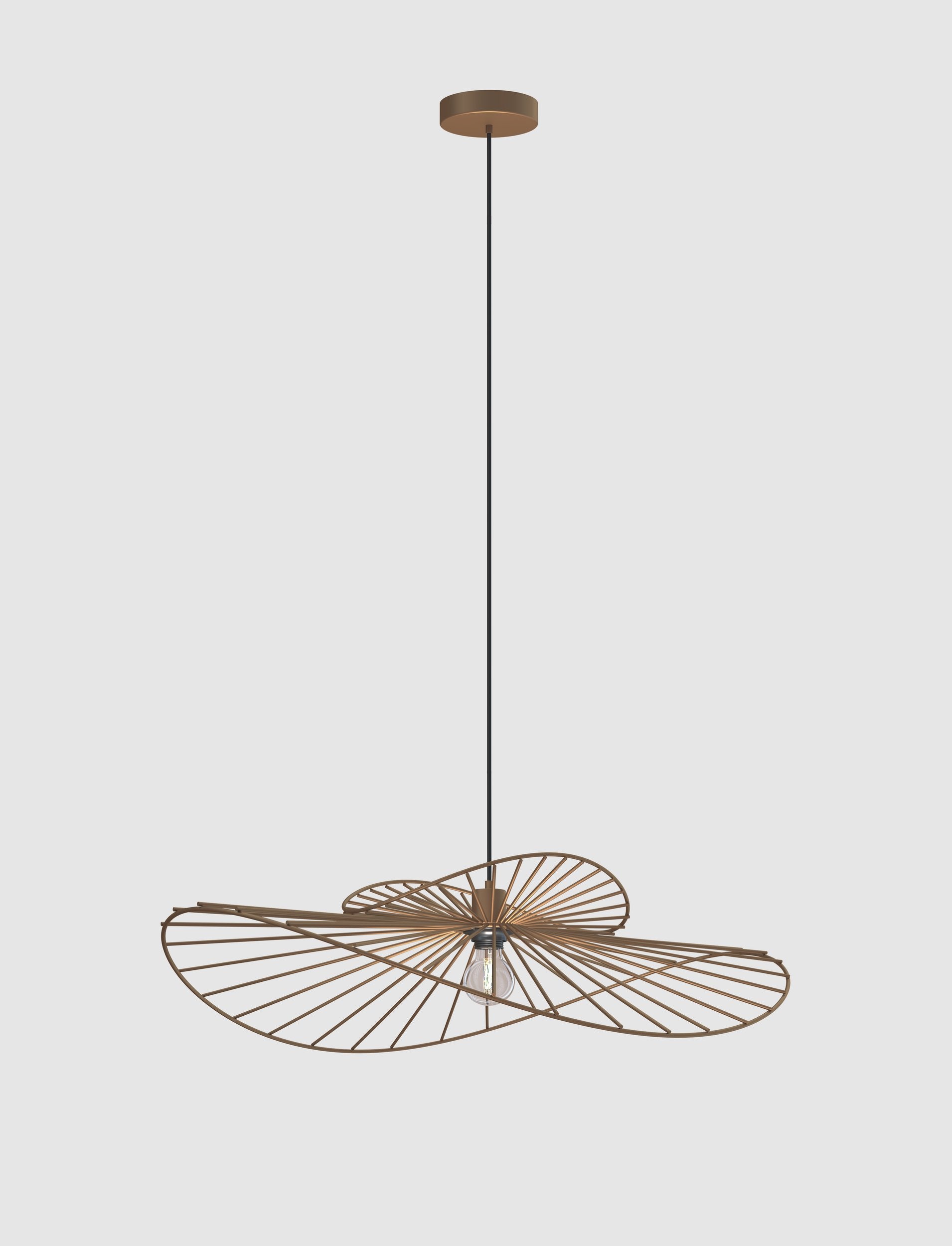 Suspension CURITIBA 1lum E27 Larg 80cm et 36cm Bronze/Taupe - 3