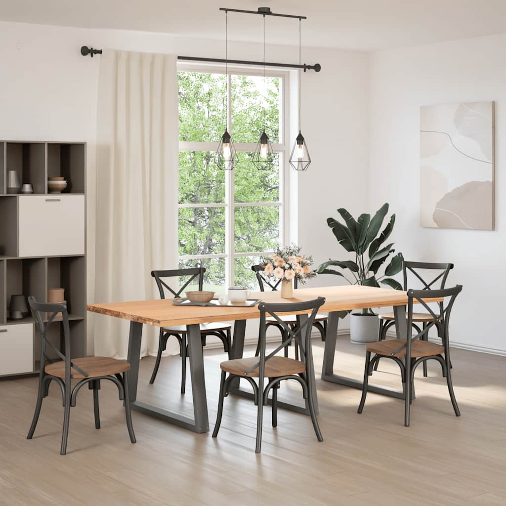 Maison Exclusive - Pieds de table à manger en forme de V 3 pièces Anthracite 90 x (72-73,3) cm Acier - 2