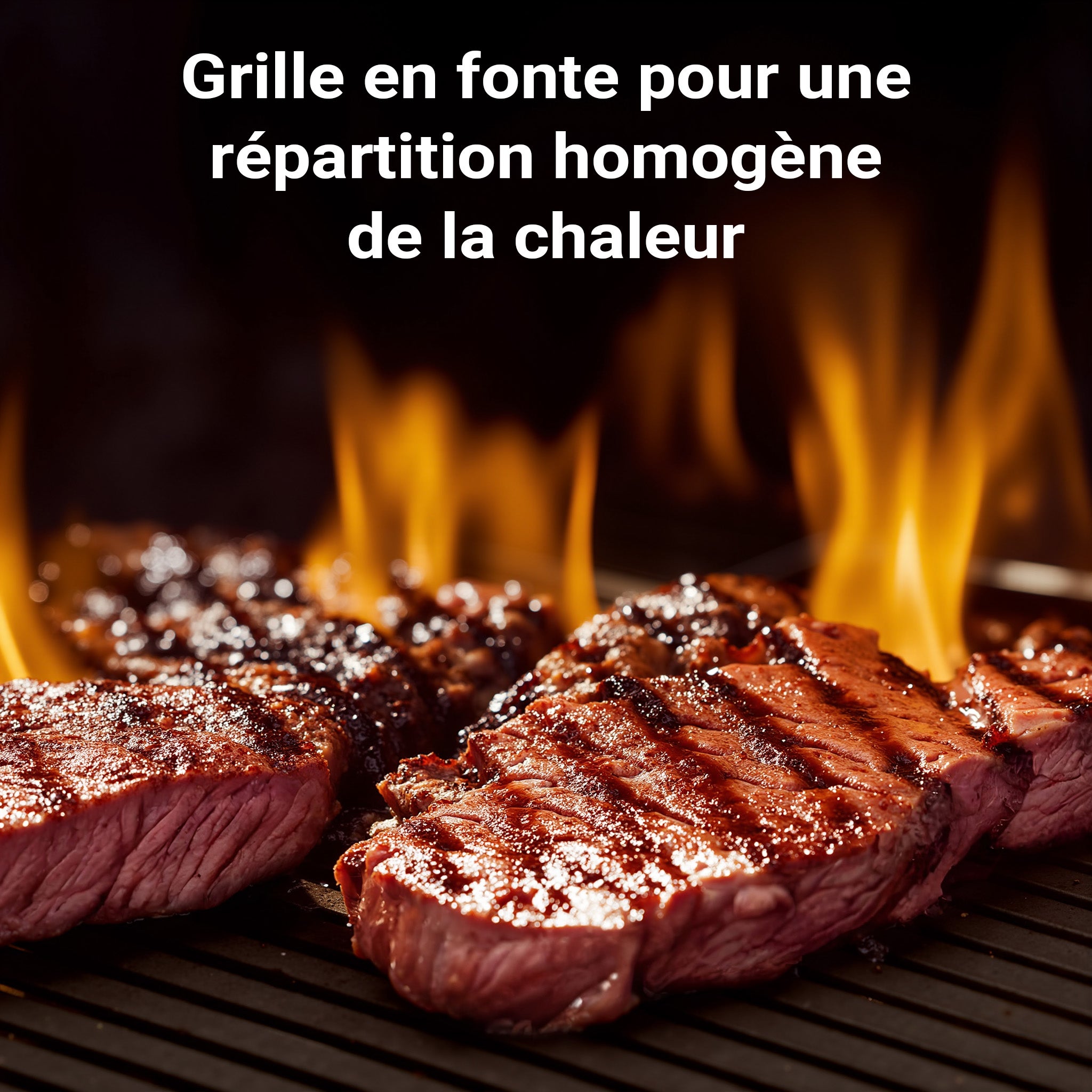 Plaque de gril BBQ semi-circulaire – 49,8 x 24,3 x 1,5 cm – en Fonte – Barbecue Charbon de bois ou à gaz – Grillade Cuisson – Terrasse… Wiltec - 5