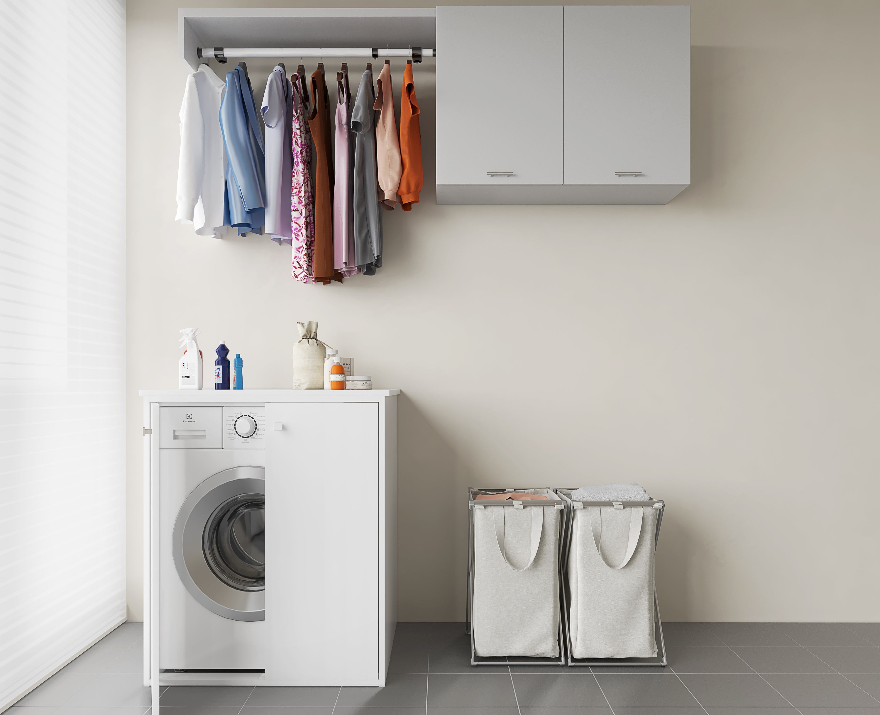 Armario impermeable para lavadora XXL con puertas magnéticas 77x71x94H cm - 7