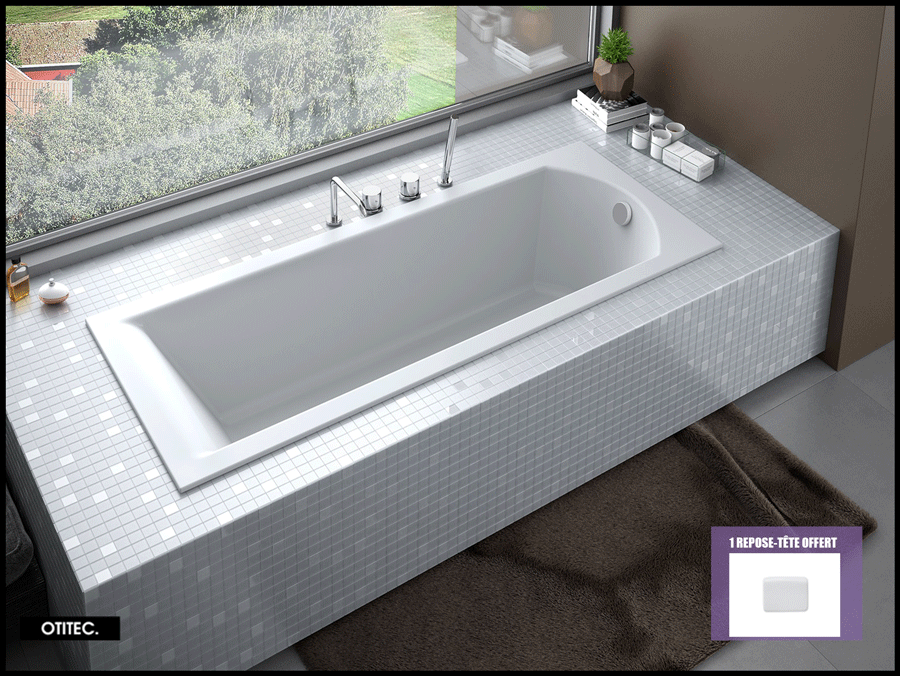 Guscio Vasca In Acrilico Bianco Senza Pannelli - Dimensioni 120x70 Cm, Per Bagno Moderno
