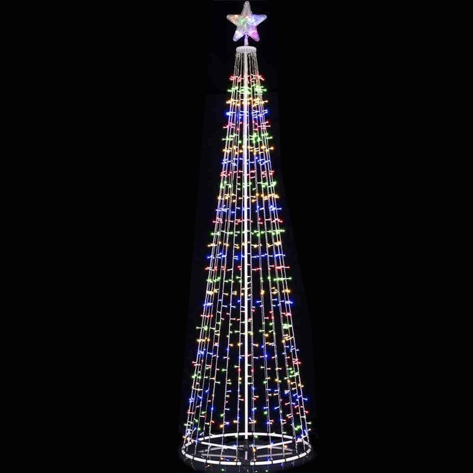 URBNLIVING Set Di 3 Coni Luminosi Per Albero Di Natale A LED - Piramidi Decorative Con Glitter, Altezze 40/60/80 Cm, Funzionamento A Batteria (AA) - 2