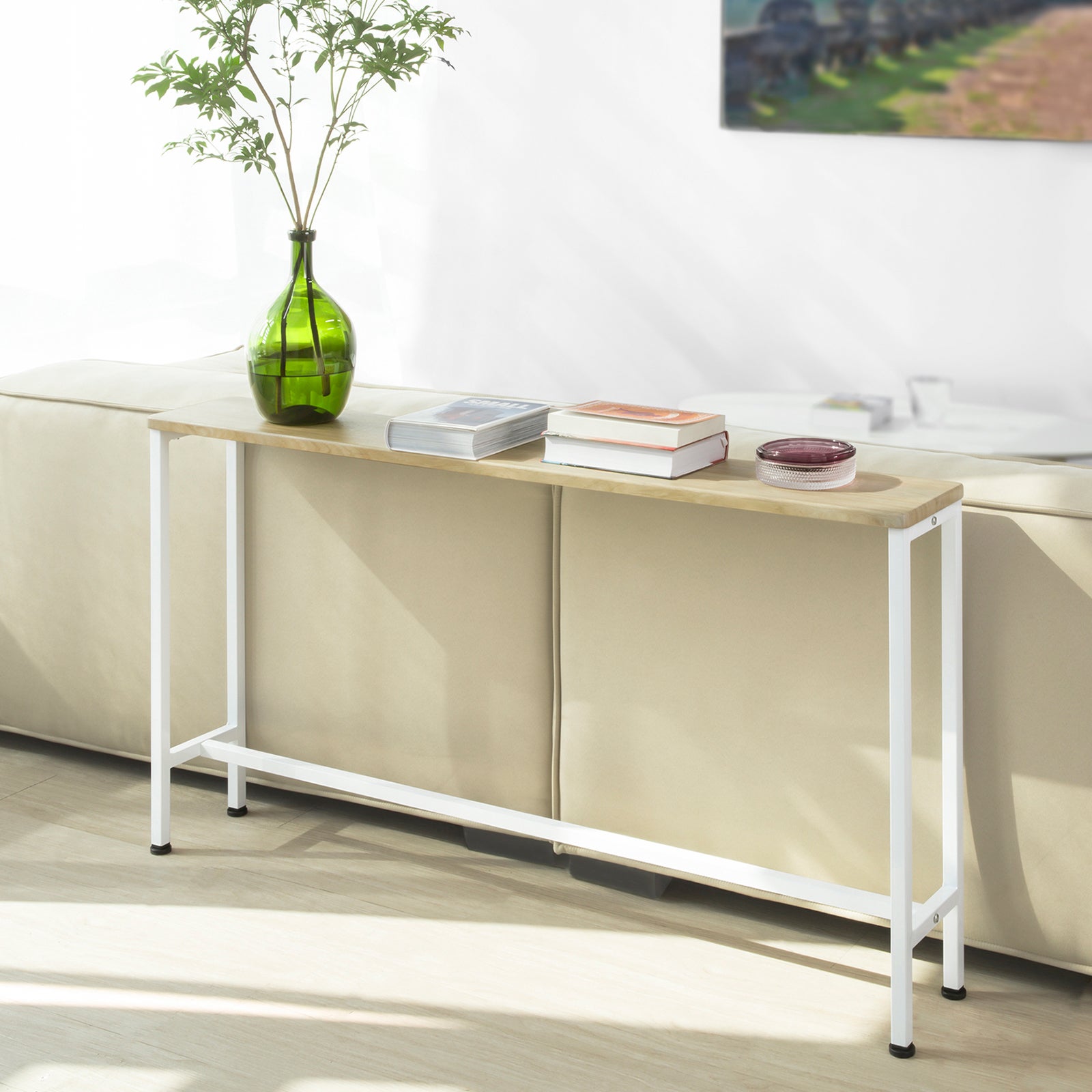SoBuy FSB19-Z Table Console Table d'appoint Cadre et 4 Pieds en Fer Marron - 9
