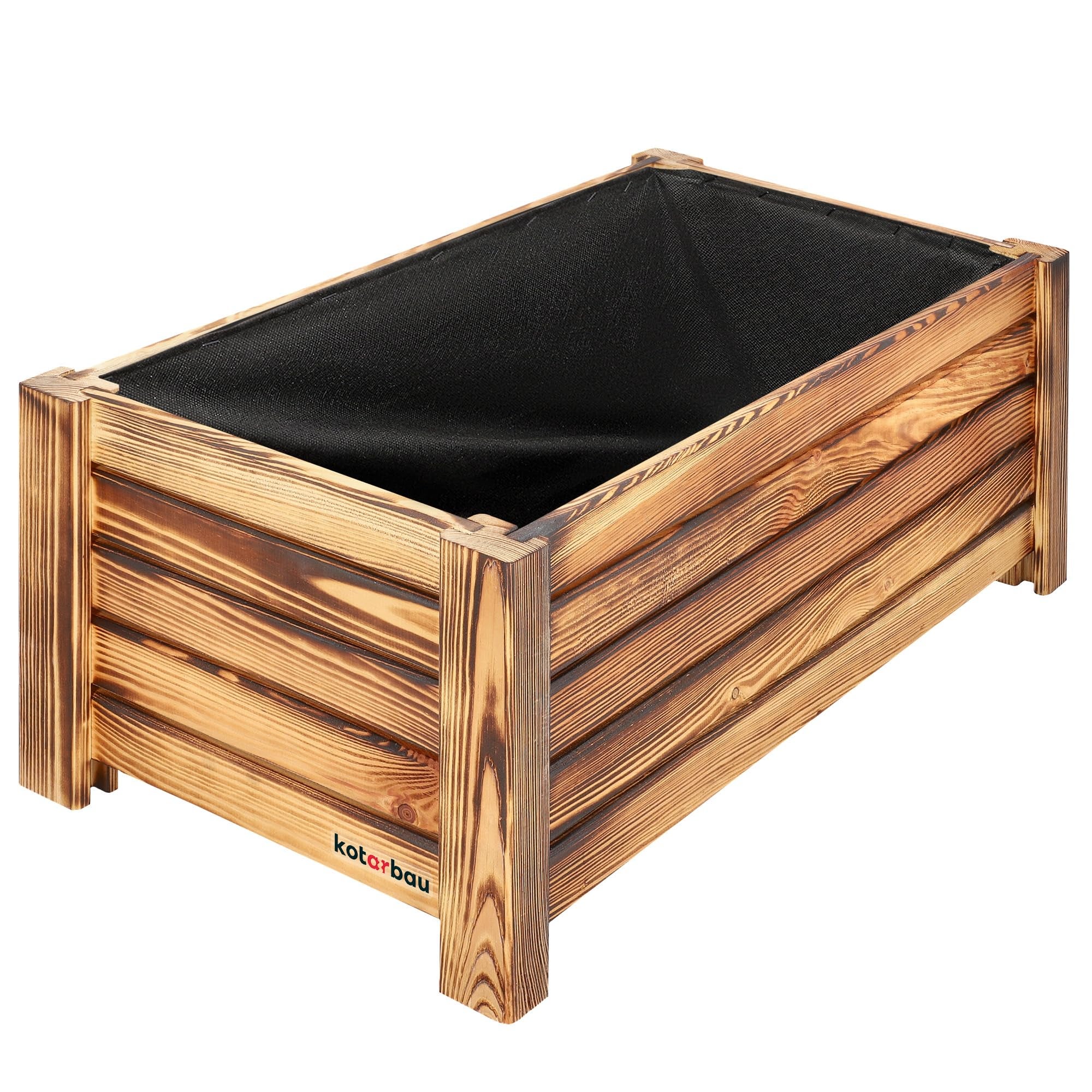 Donica drewniana 60cm ogrodowa doniczka ogród kwiat skrzynka drewno opalana - KOTARBAU