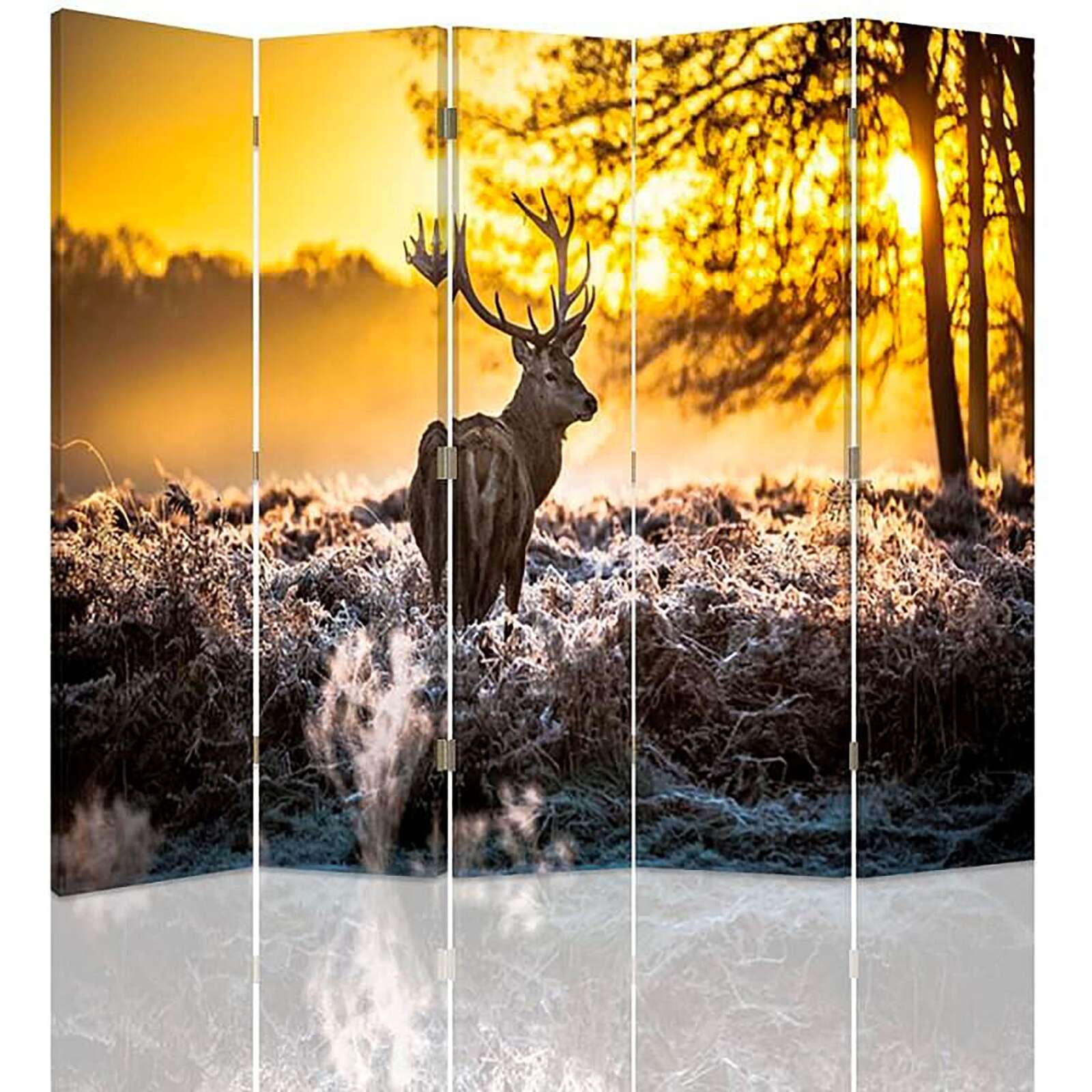 Décoration Murale Cerf En Métal - 30 Cm, Scène Forêt Animaux Sauvages, Style Nature/automne - Pour Salon, Chambre