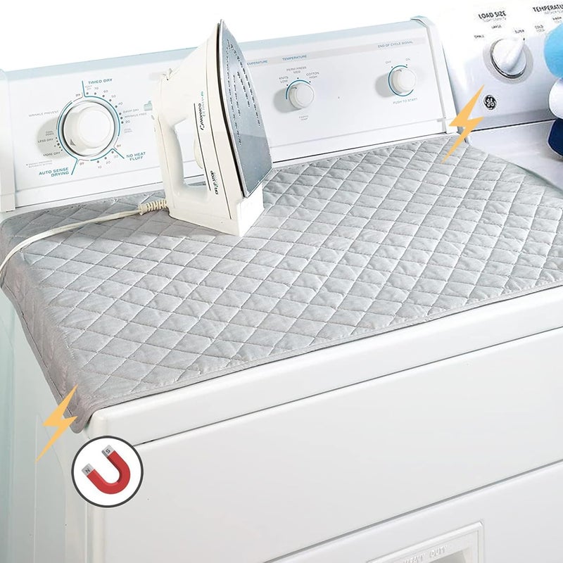 Pokrowiec na matę magnetyczną do prasowania, pikowany pokrowiec alternatywny do pralki, mata przenośna, szary, 45*85 cm
