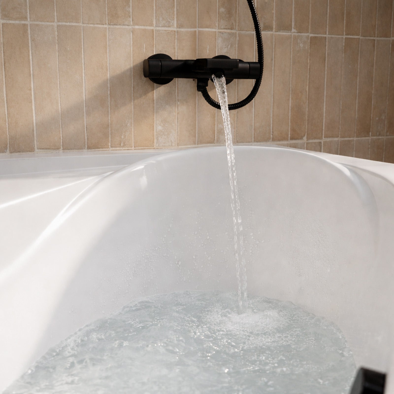 Pack Baignoire d'angle 140x140x54 cm avec Tablier recoupable - Blanc Brillant - MARINA - 6